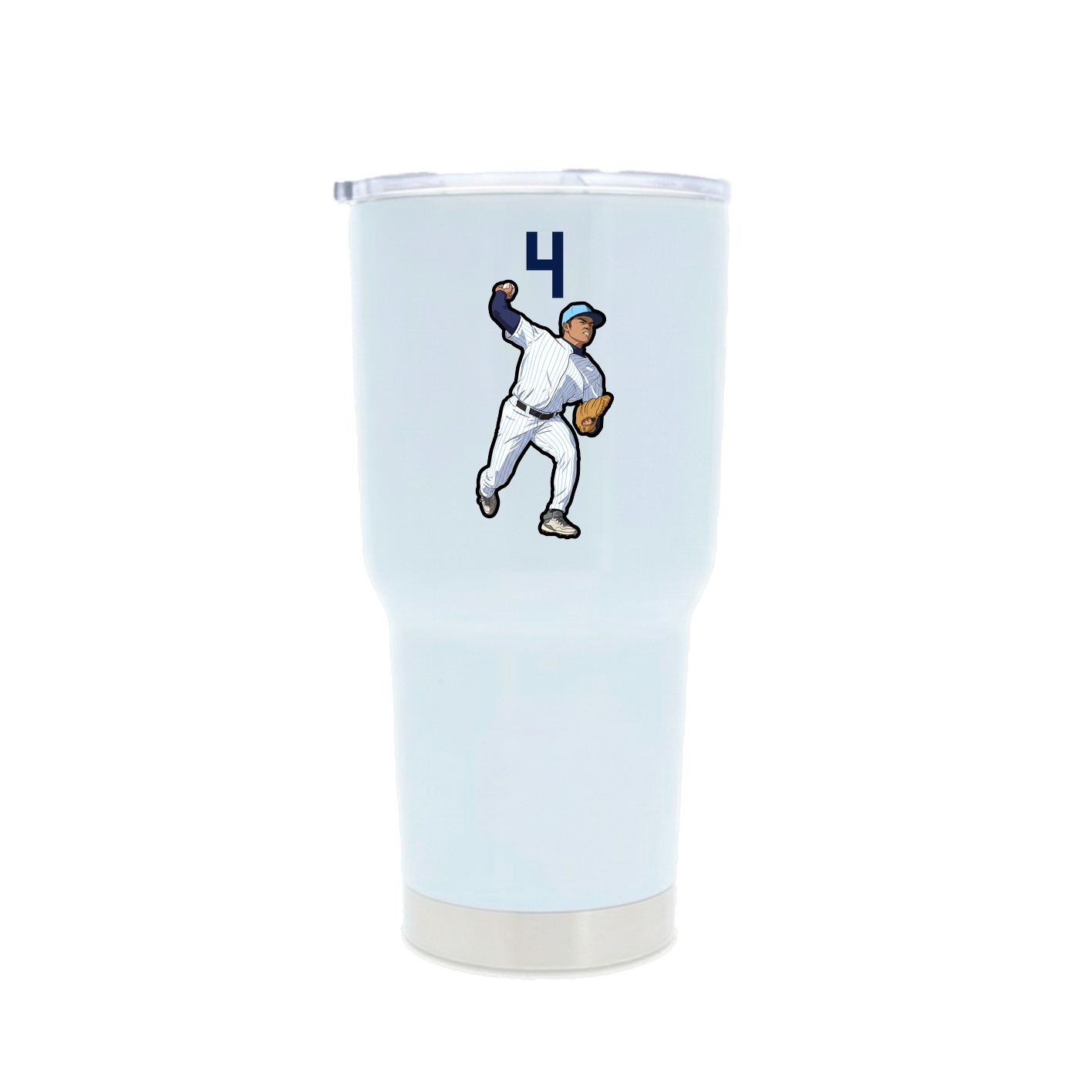 30oz Stainless Steel Tumbler — Number Top in White