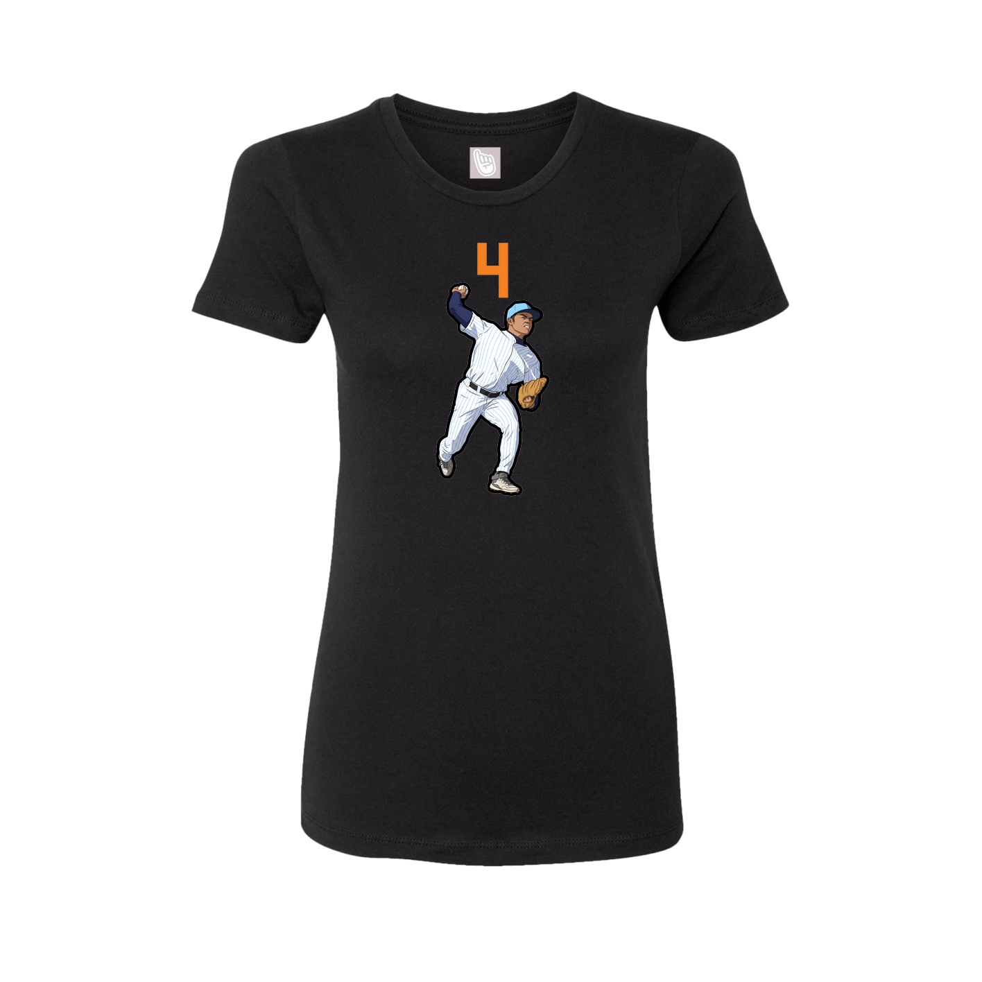 Fitted Women's Tee — Number Top in Black