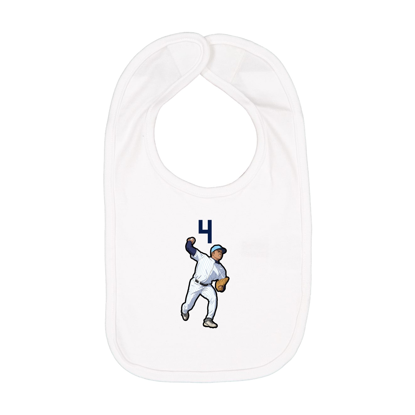 Infant Bib — Number Top in White