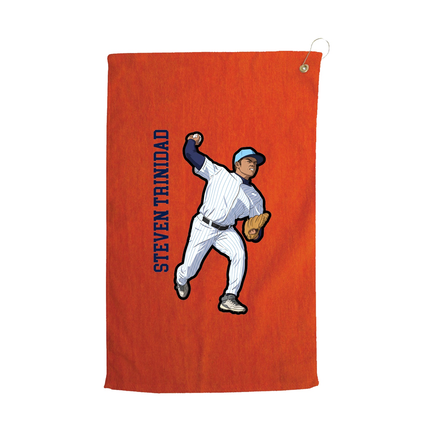 Golf Towel — Name Vertical in Orange