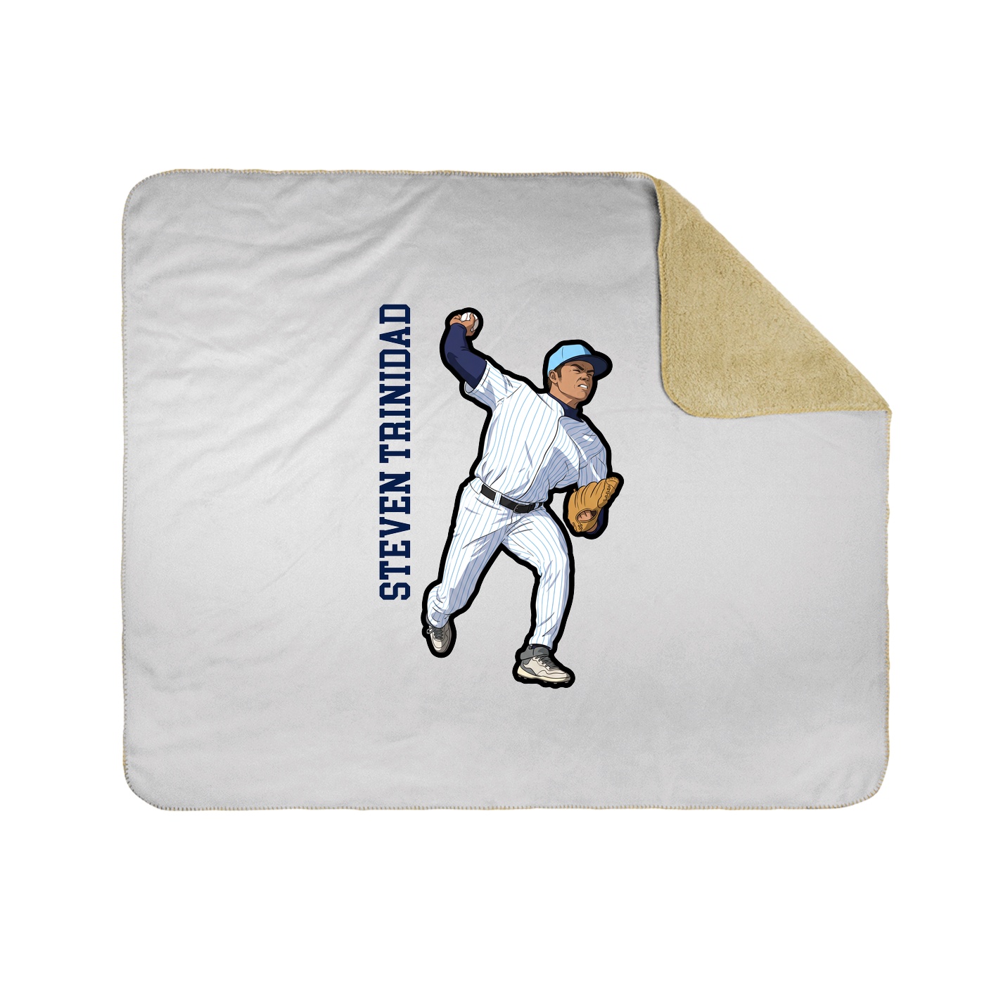 Throw Blanket — Name Vertical in White
