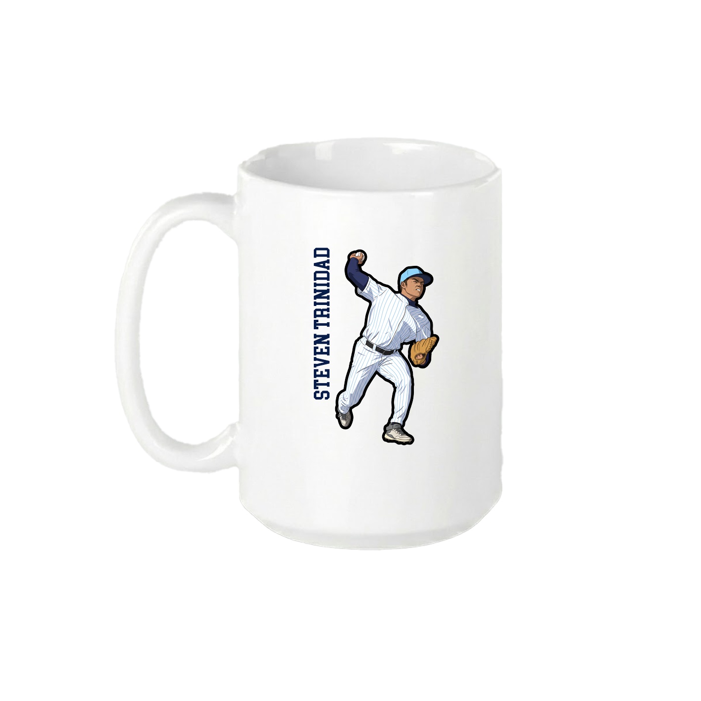 15oz Coffee Mug — Name Vertical in White