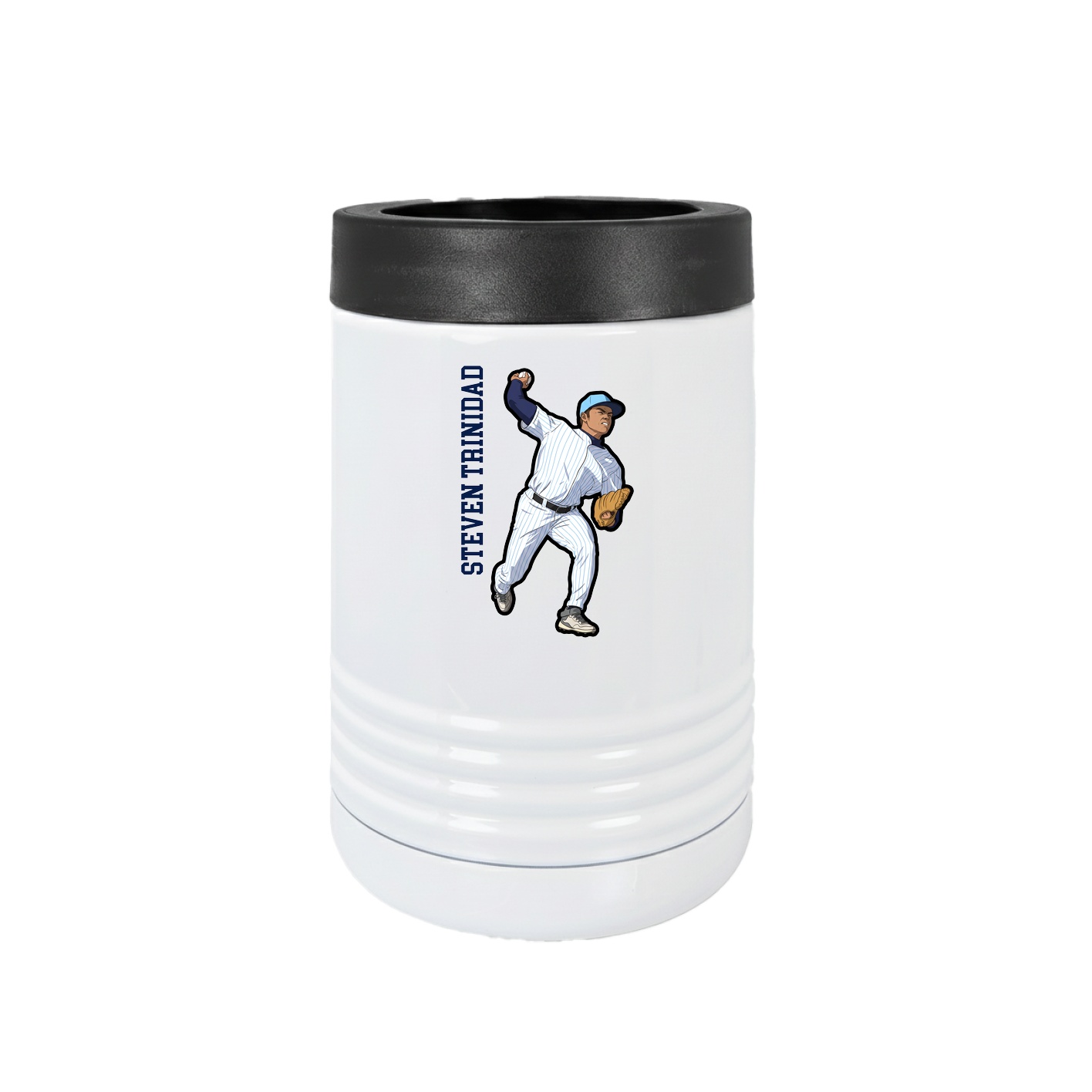 Beverage Holder — Name Vertical in White