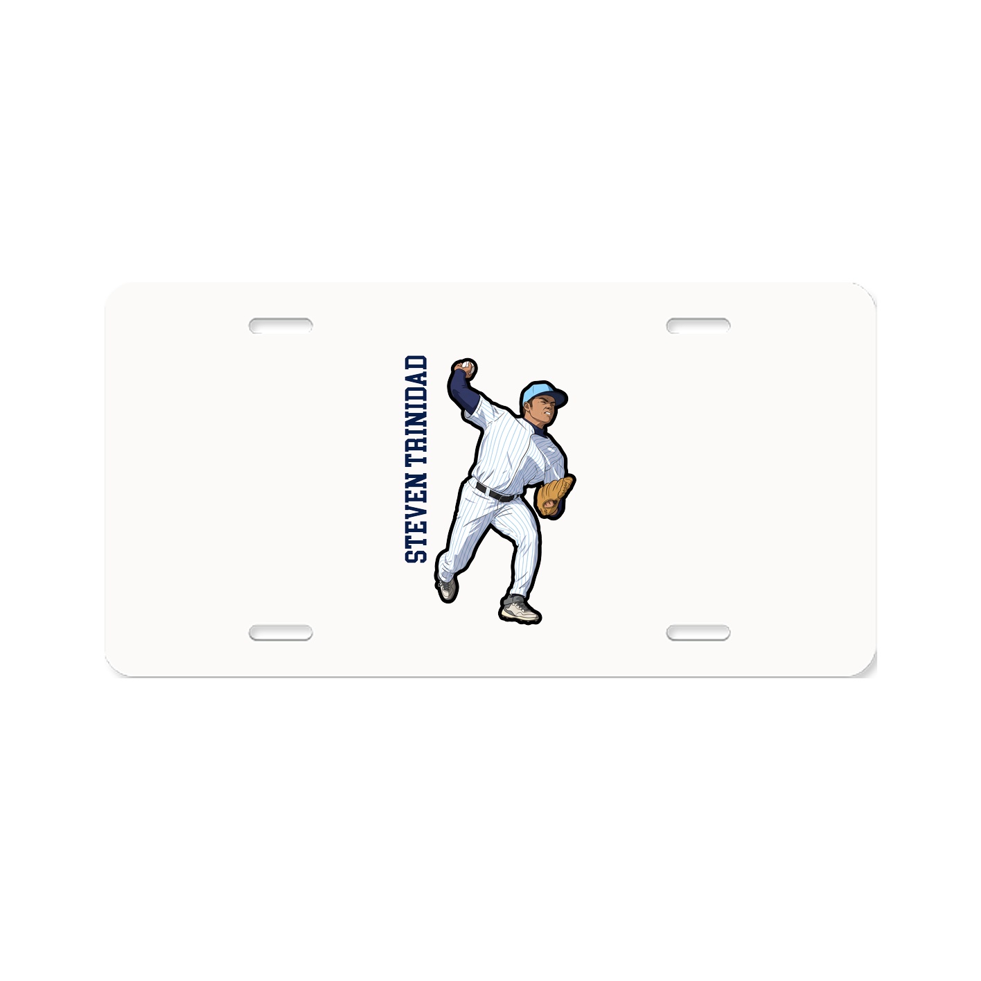 License Plate — Name Vertical in Classic