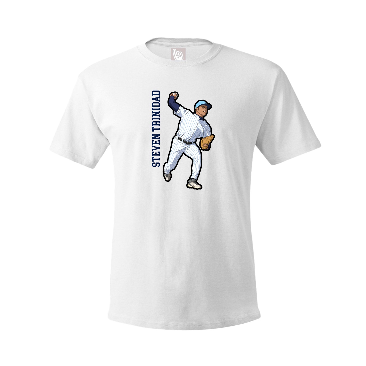 Youth Tee — Name Vertical in White