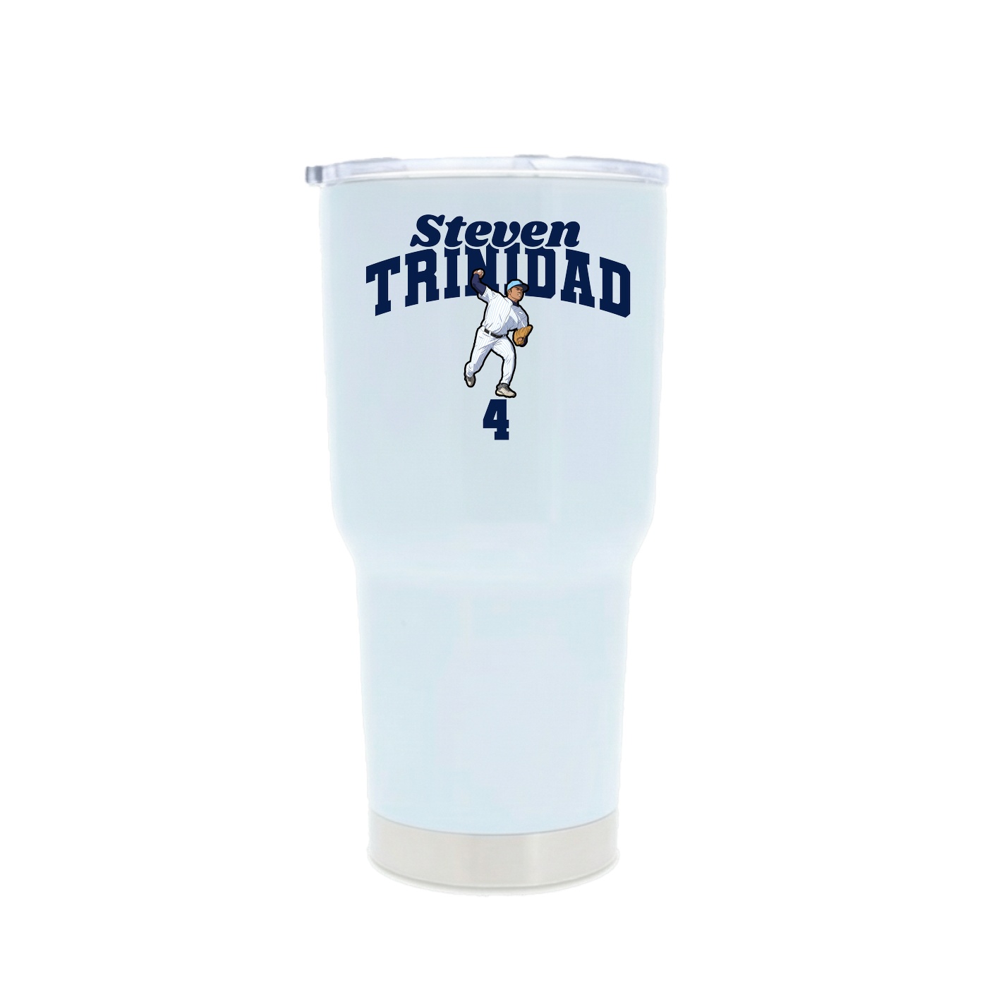 30oz Stainless Steel Tumbler — Signature Arch in White