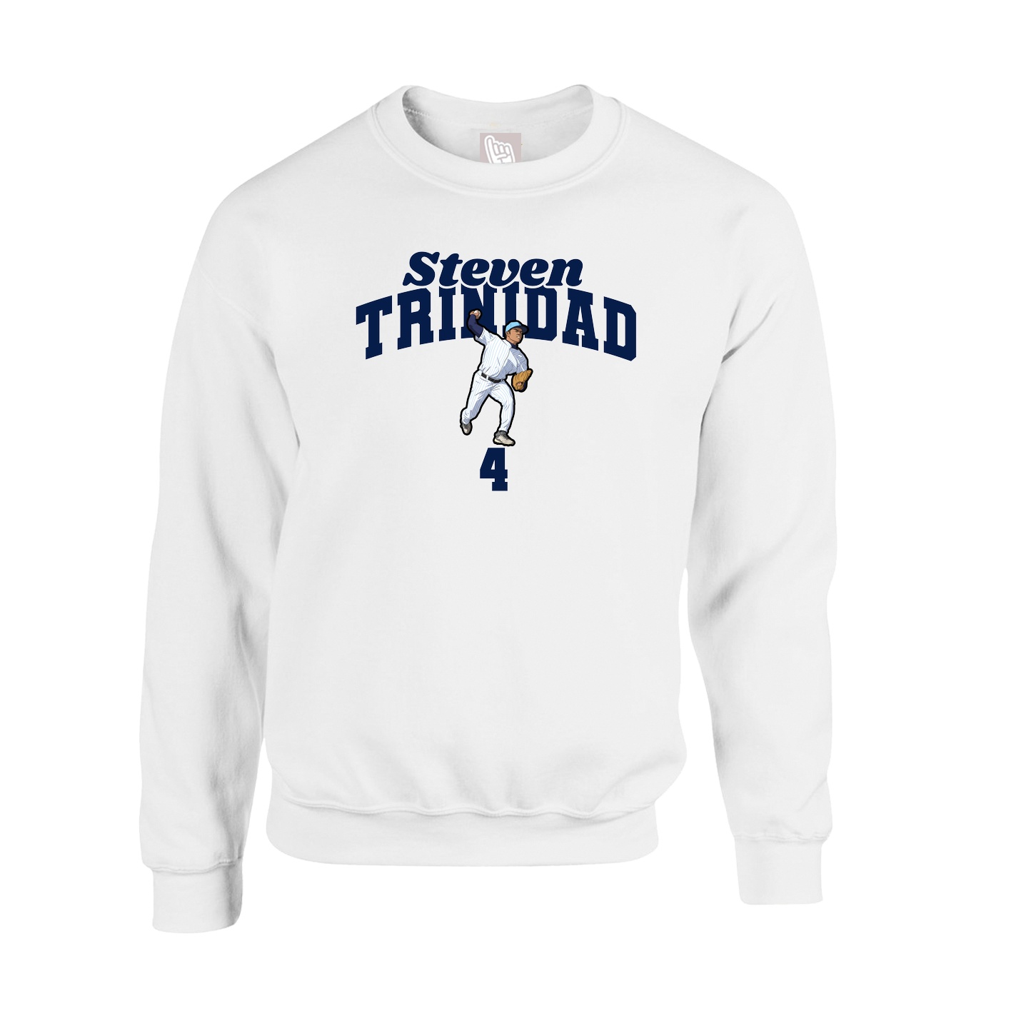 Fleece Crew — Signature Arch in White