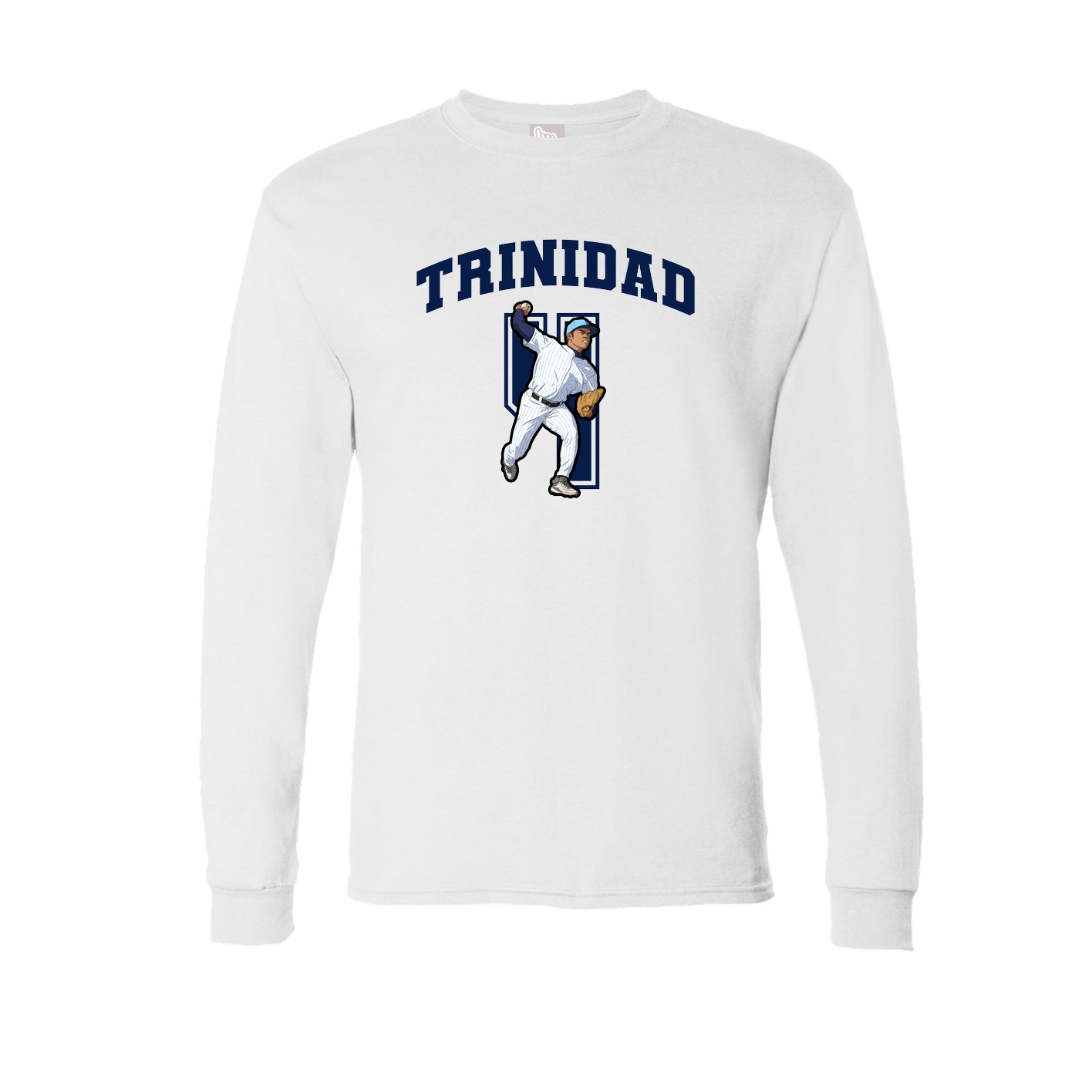 Long Sleeve Tee — Number in White