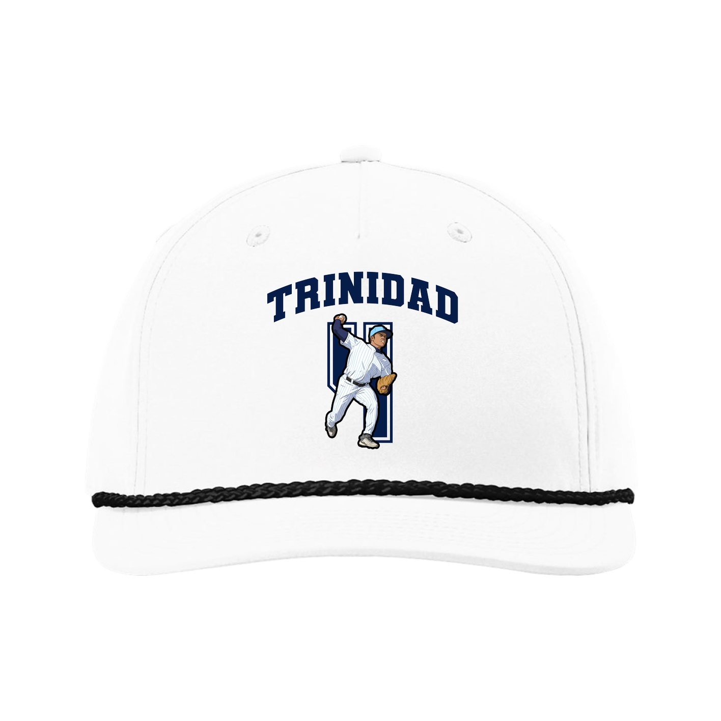 Five-Panel Classic Rope Cap — Number in White