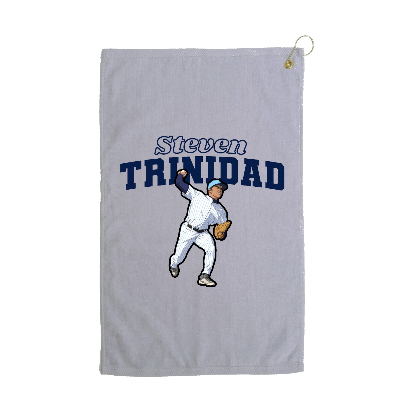 Golf Towel — Name Arch in Grey