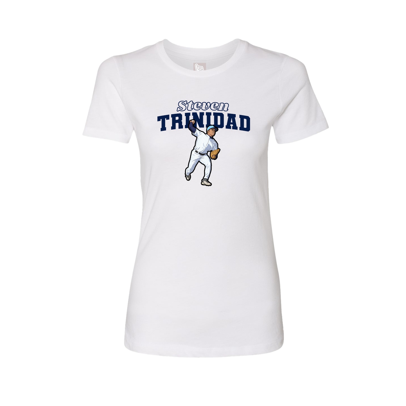 Fitted Women's Tee — Name Arch in White
