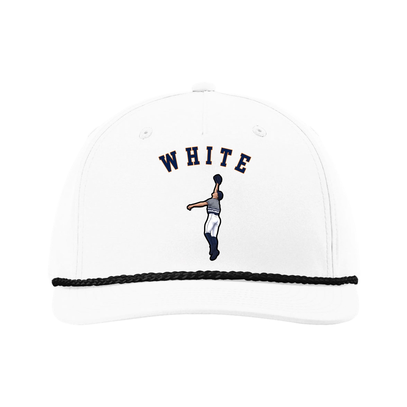 Five-Panel Classic Rope Cap — Shirsey Arch in White
