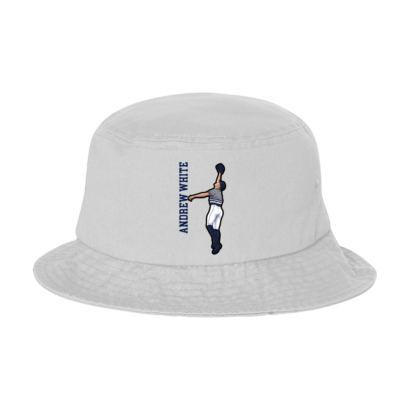 Bucket Cap — Name Vertical in White