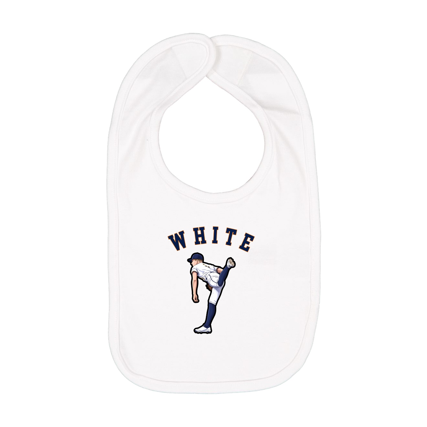 Infant Bib — Shirsey Arch in White