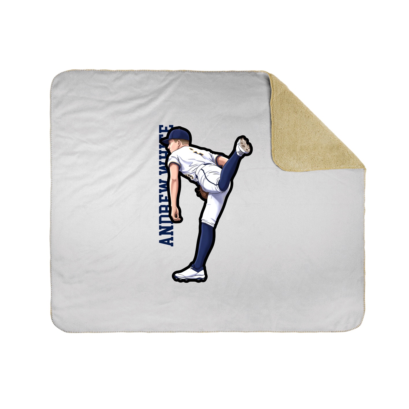 Throw Blanket — Name Vertical in White