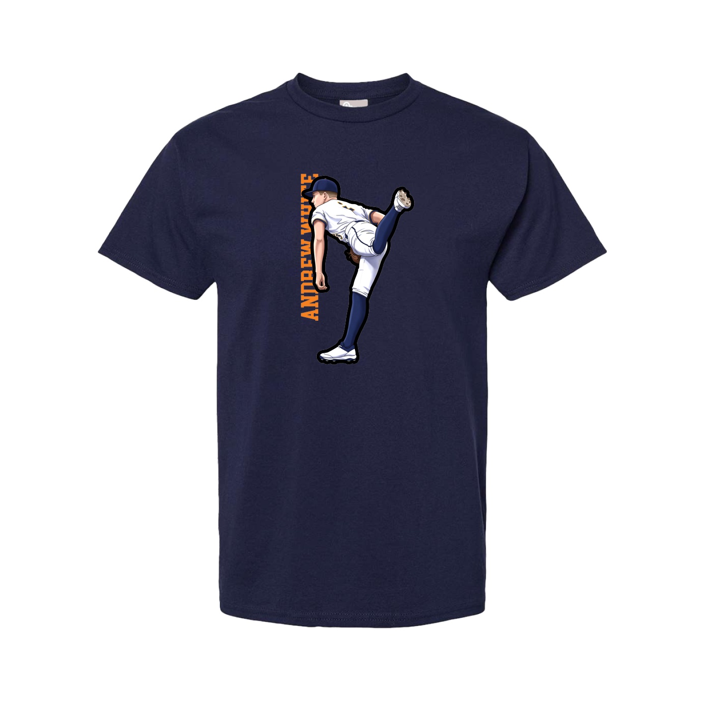 Youth Tee — Name Vertical in Navy