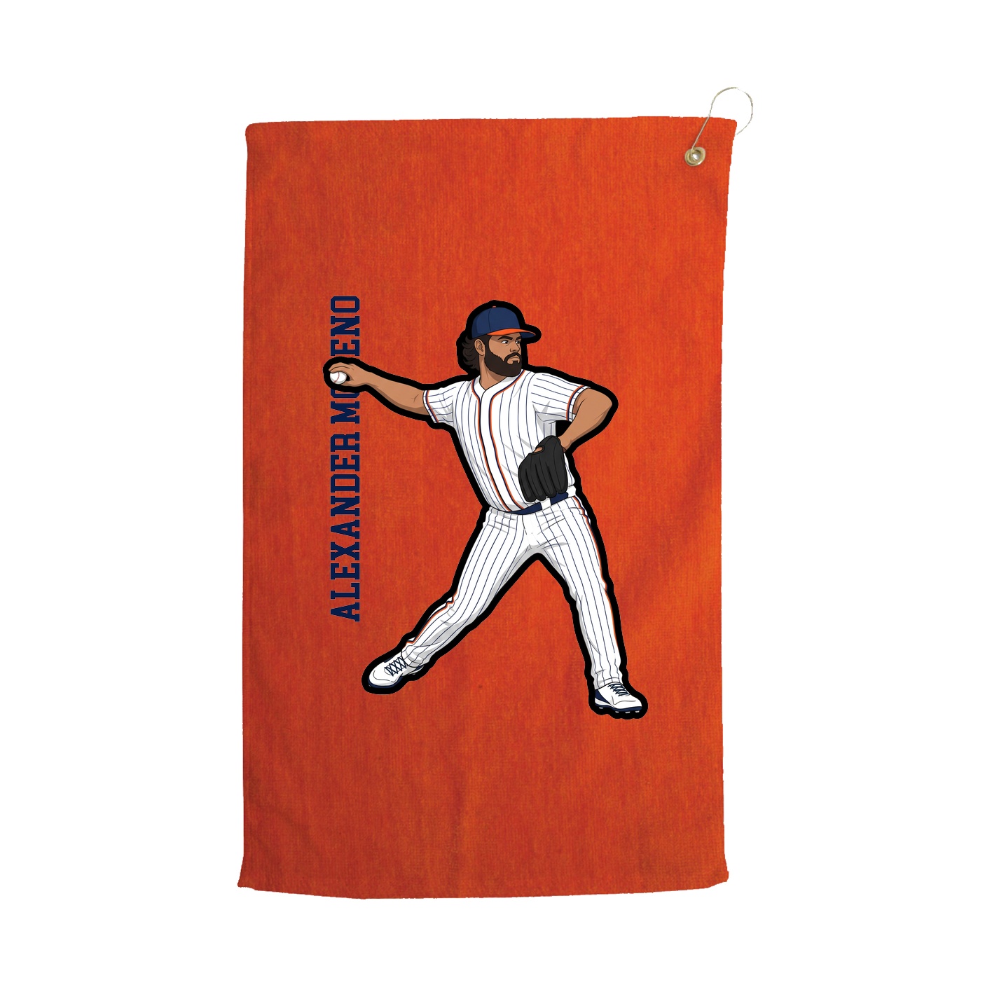 Golf Towel — Name Vertical in Orange