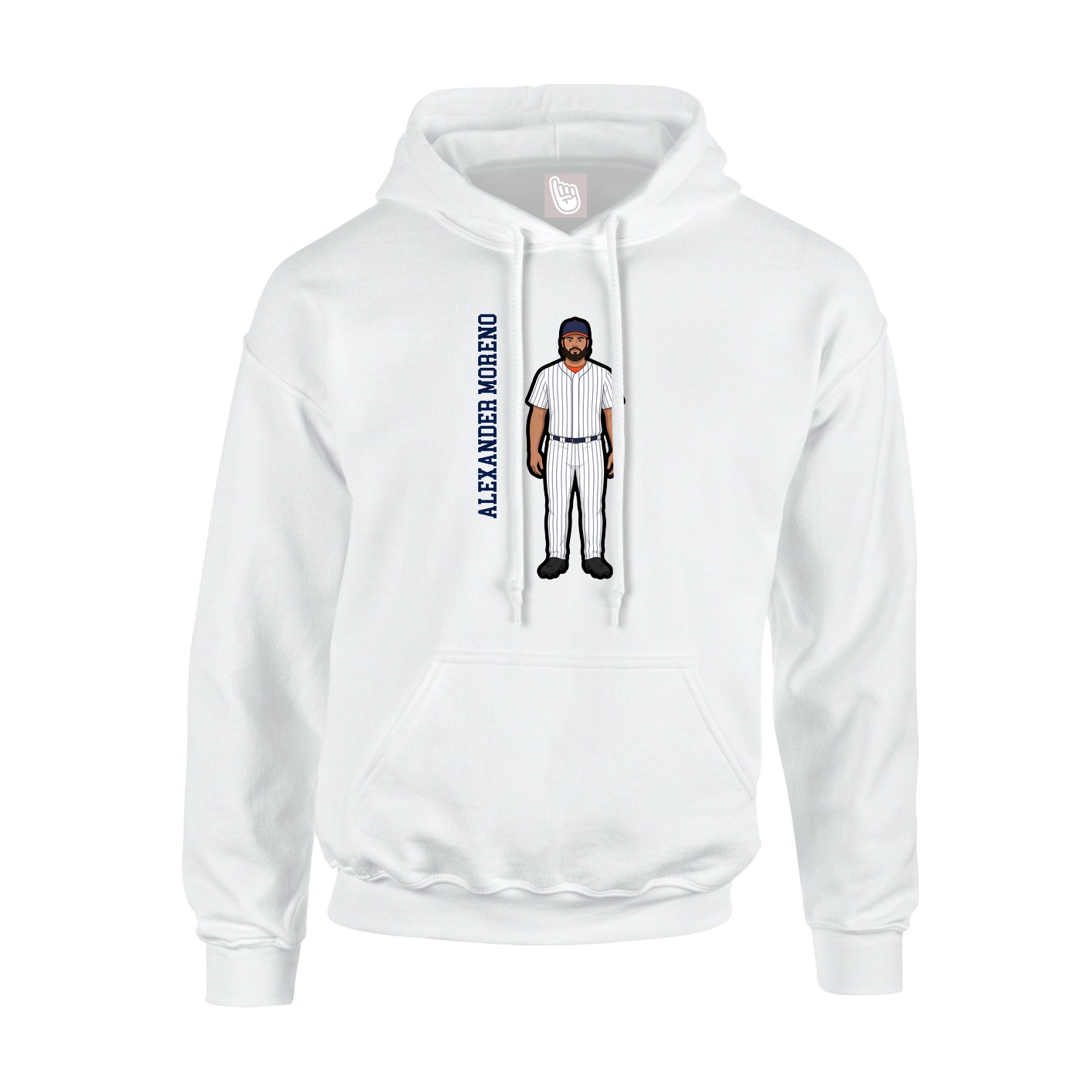 Hoodie — Name Vertical in White