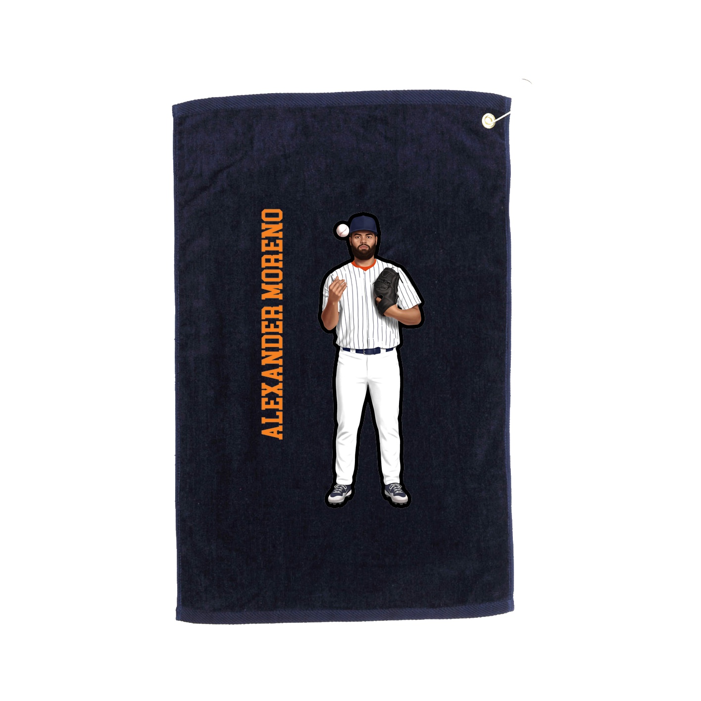 Golf Towel — Name Vertical in Navy