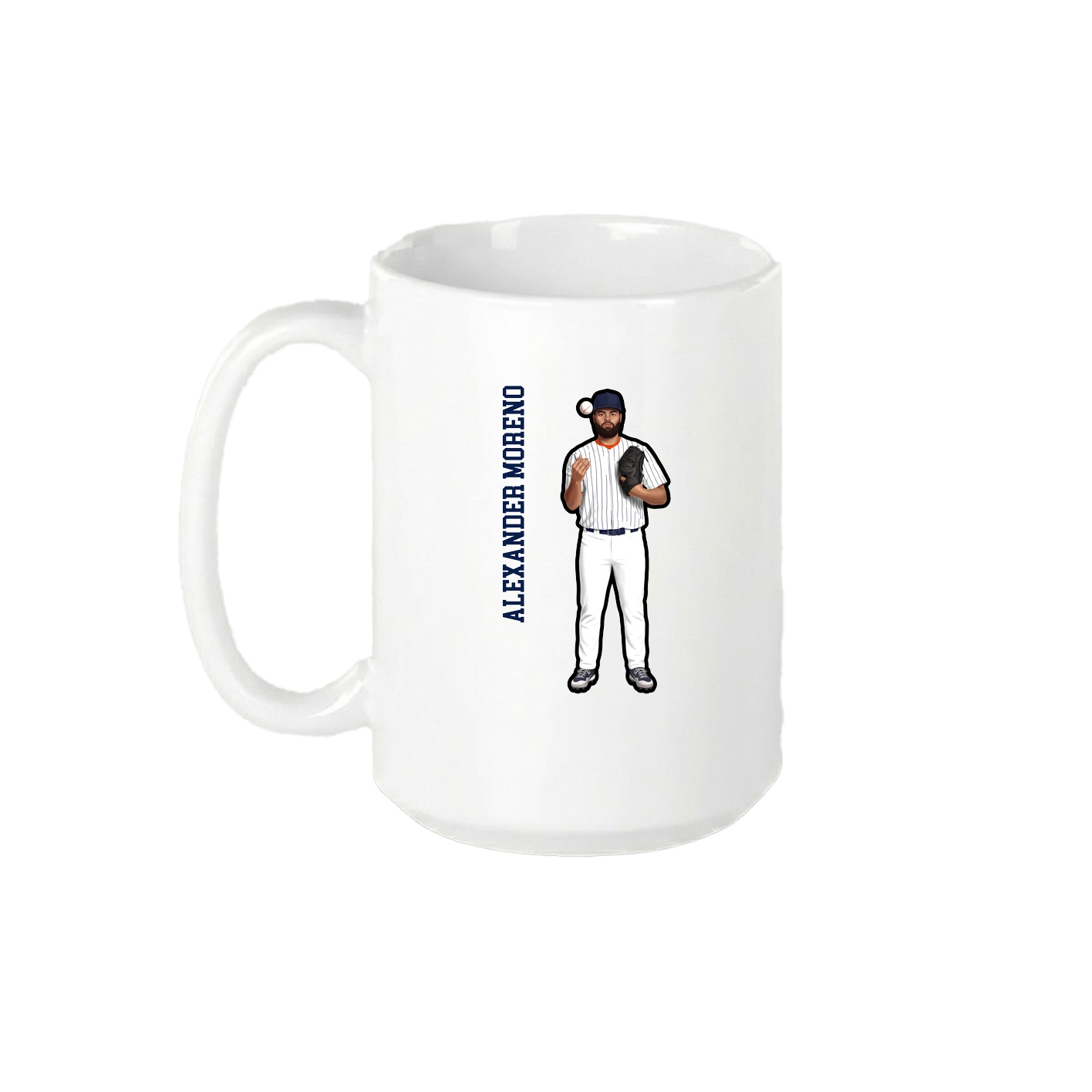 15oz Coffee Mug — Name Vertical in White