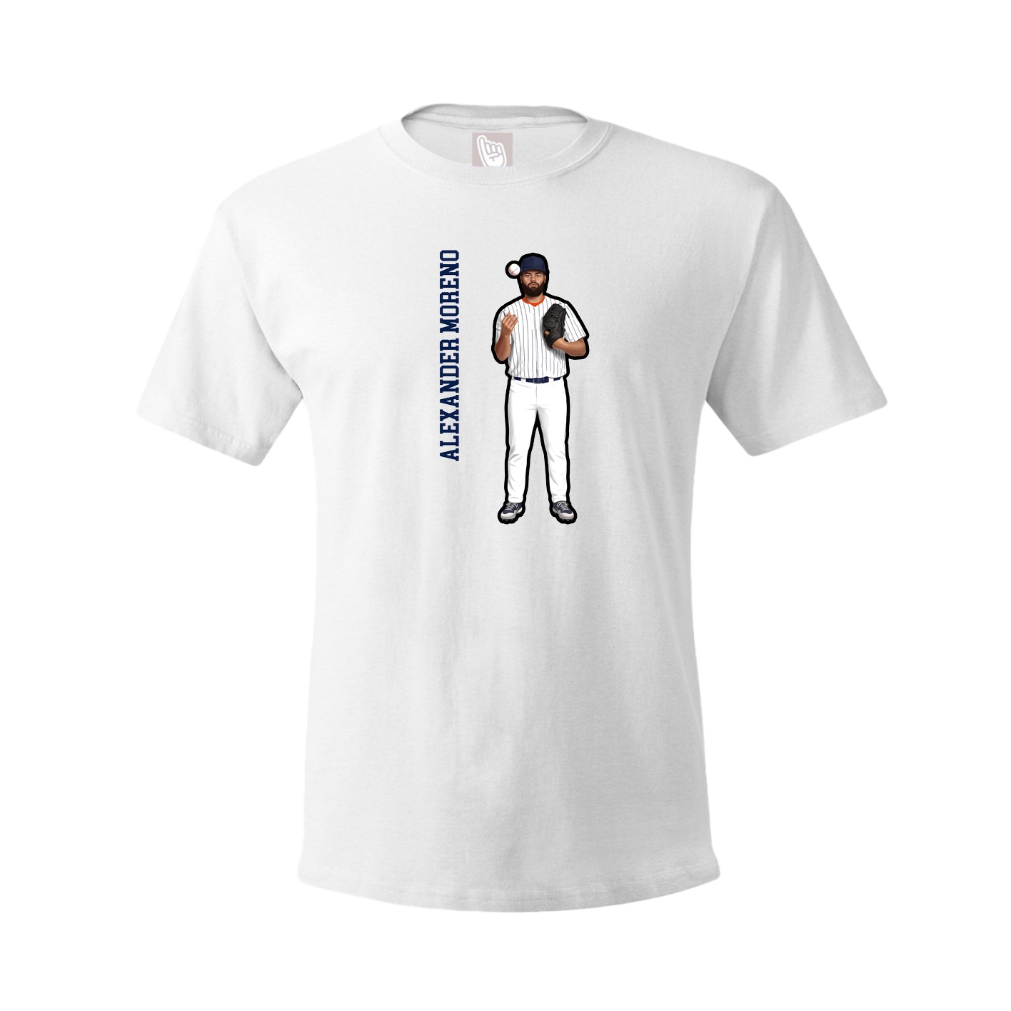 Tee — Name Vertical in White