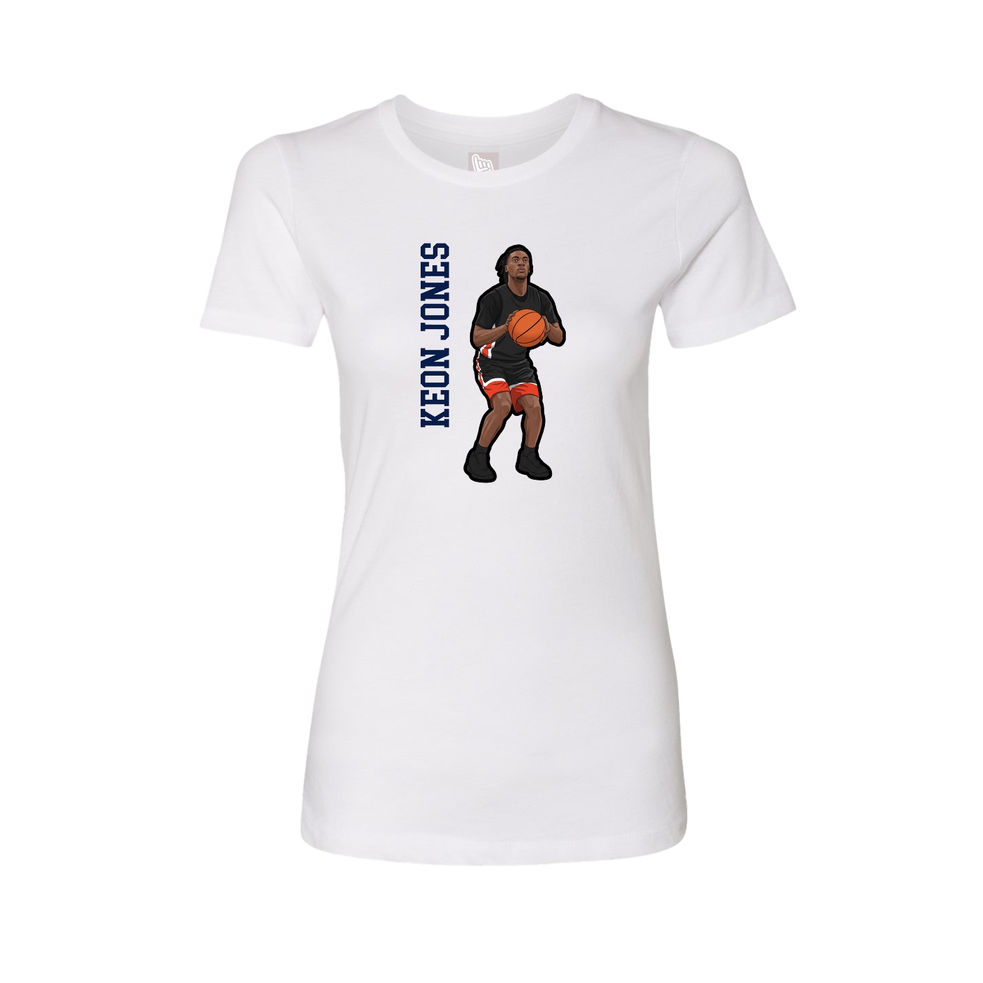 Womens Tee — Name Vertical in White
