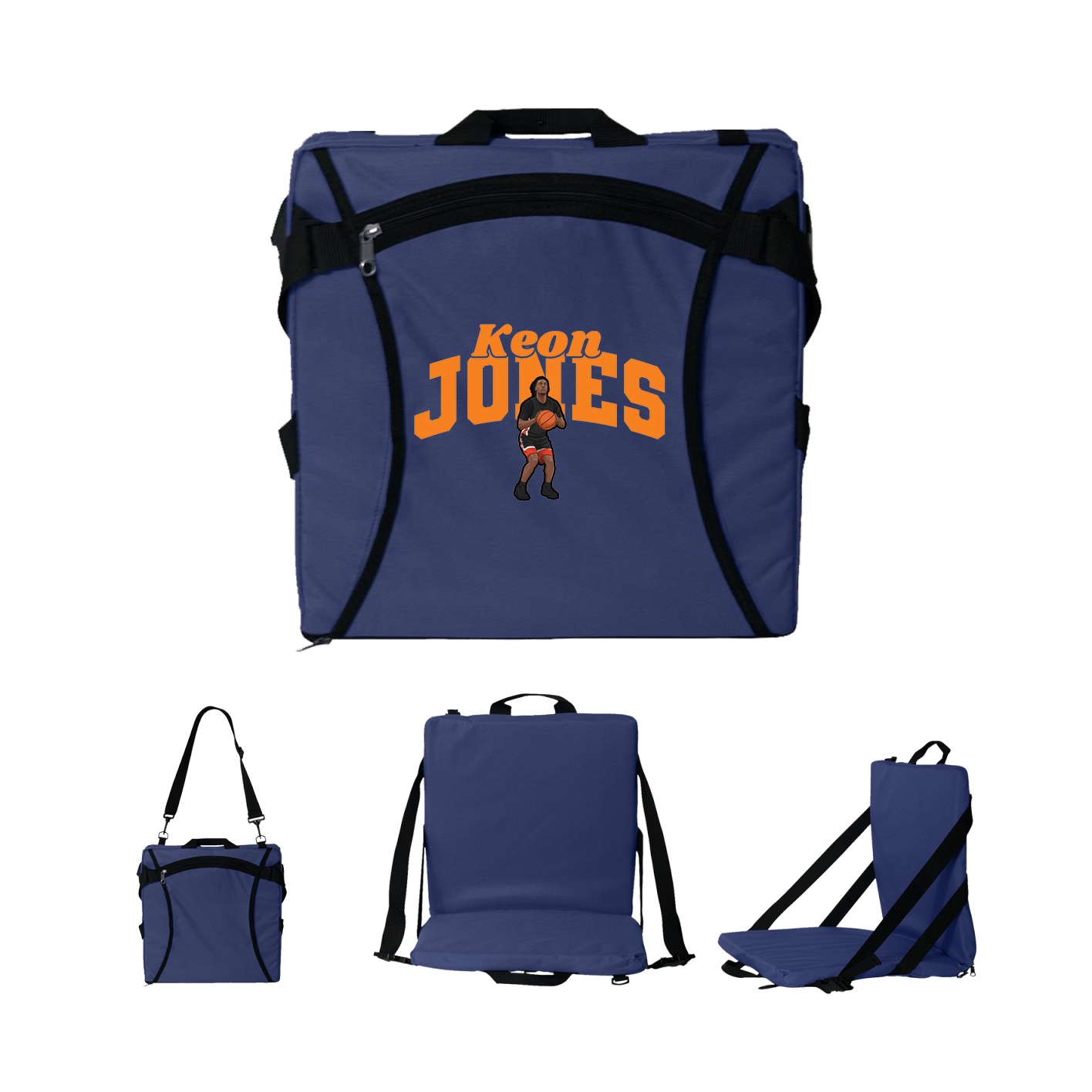 Folding Stadium Seat — Signature Arch in Navy