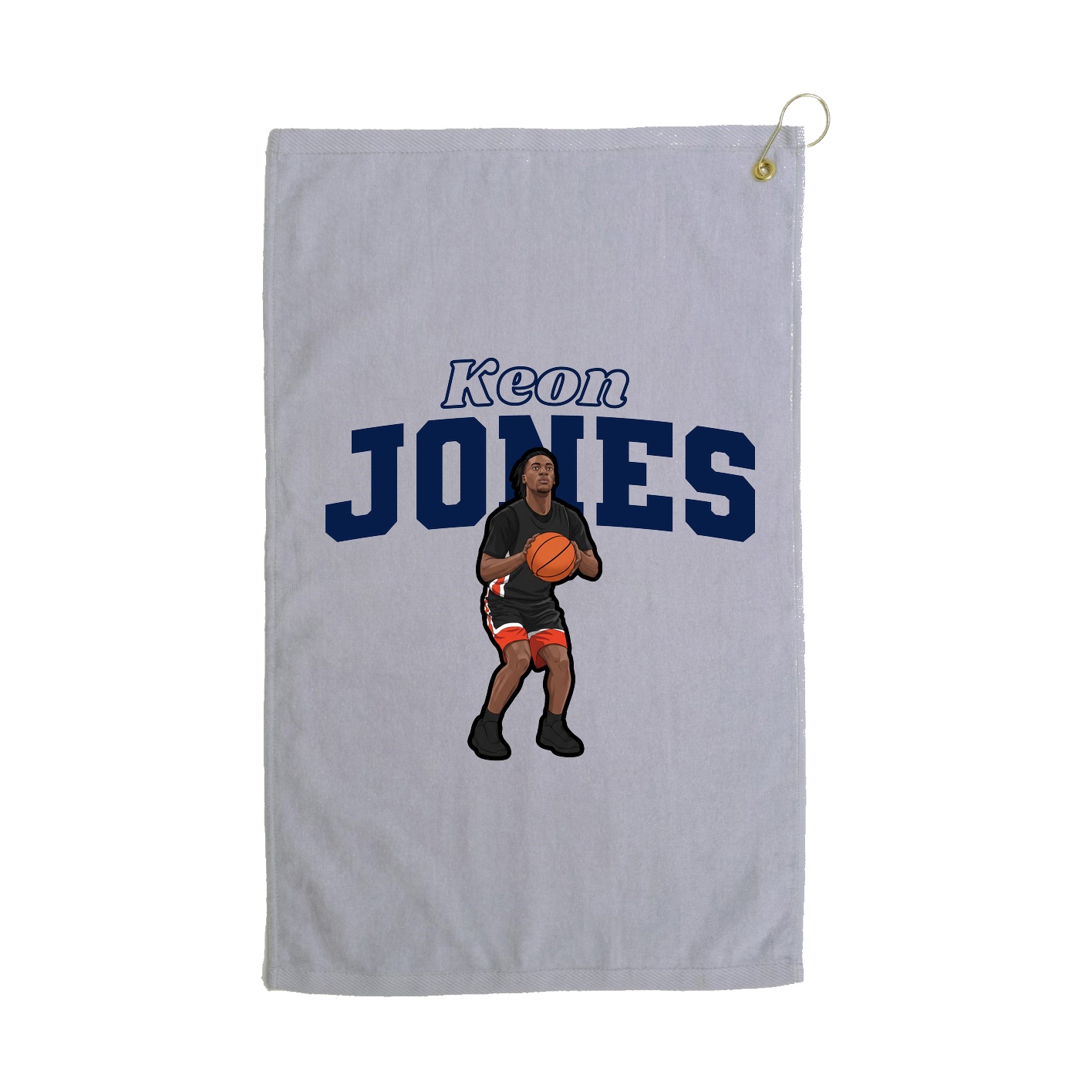 Golf Towel — Name Arch in Grey