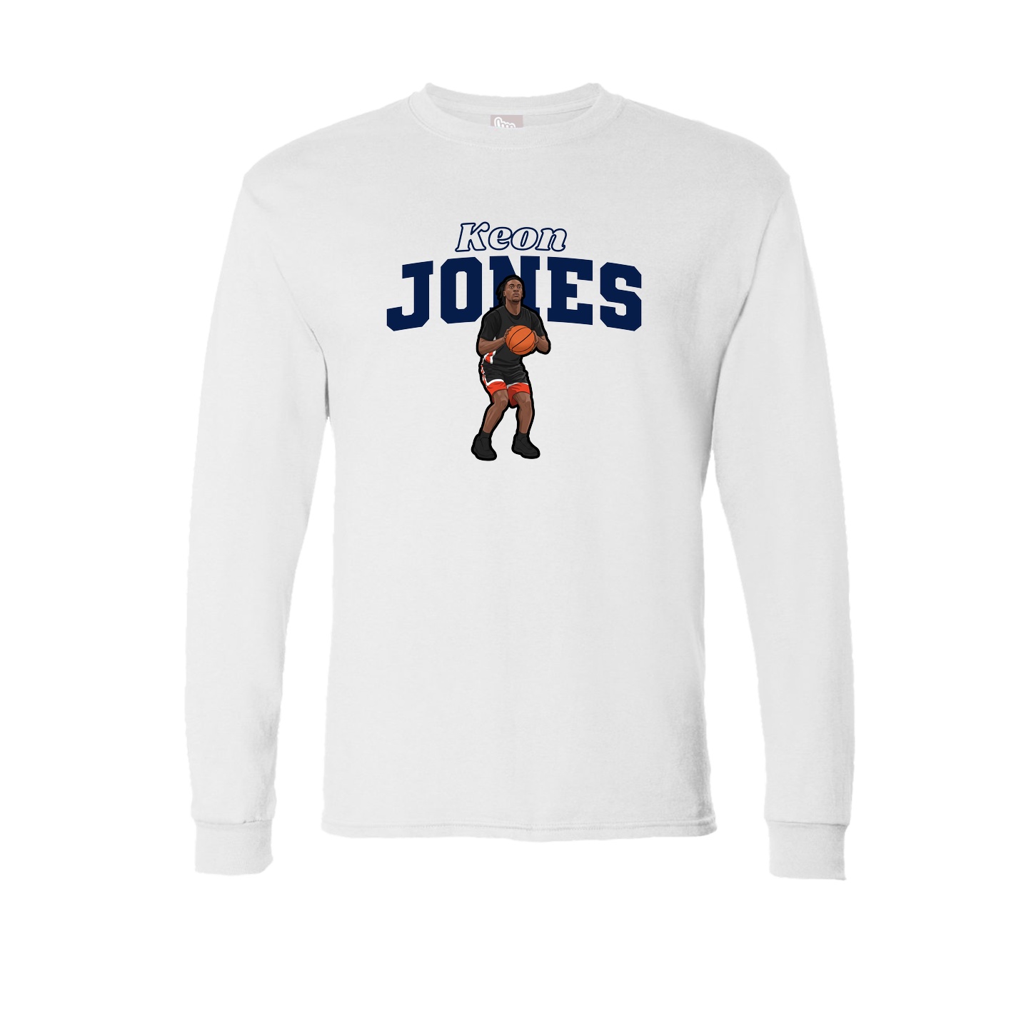 Long Sleeve Tee — Name Arch in White