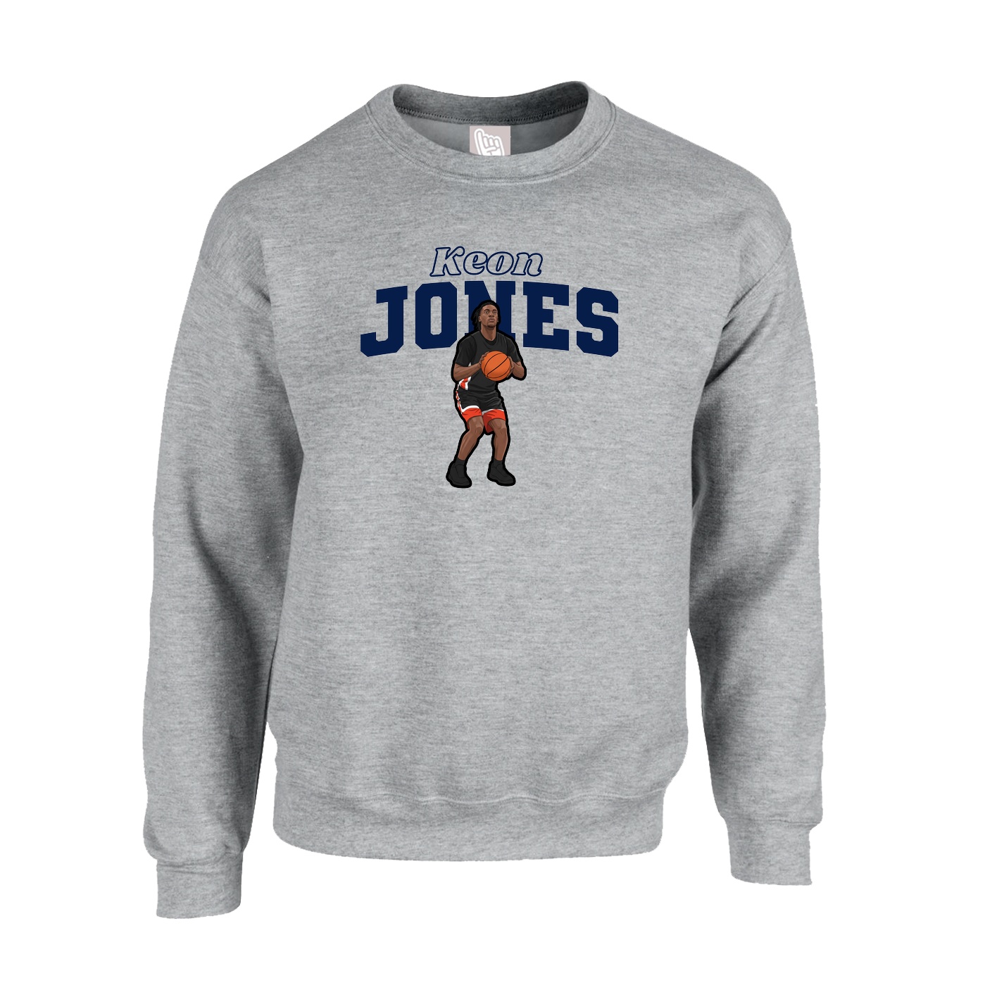 Fleece Crew — Name Arch in Grey
