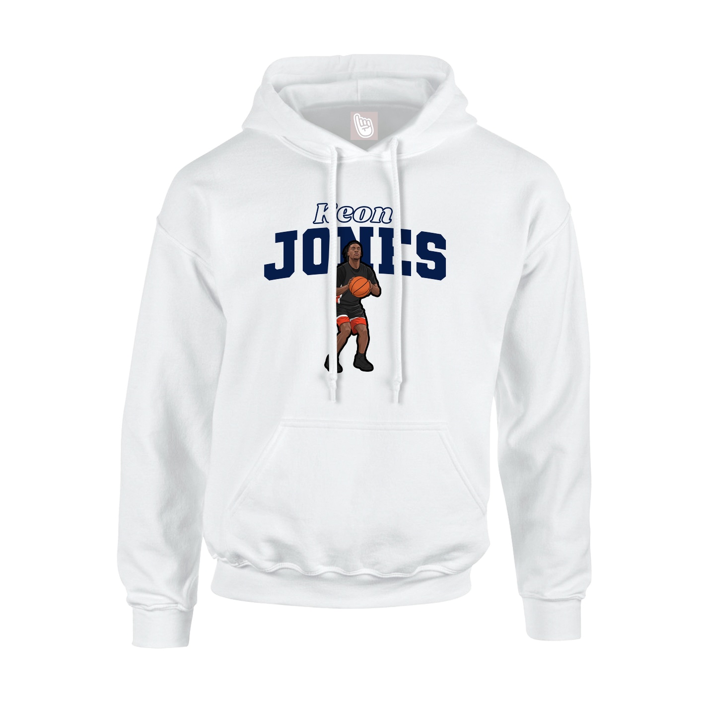 Youth Hoodie — Name Arch in White
