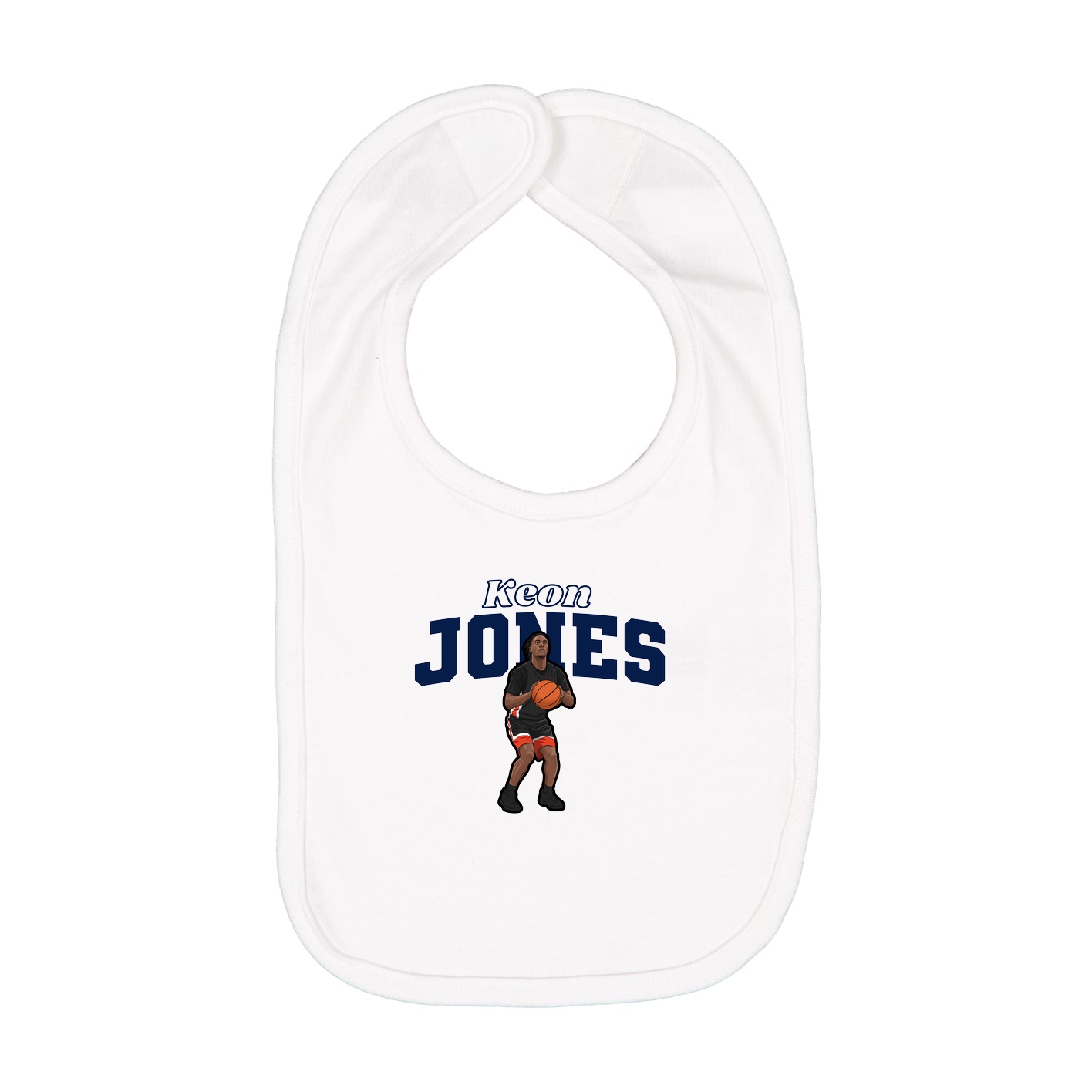 Infant Bib — Name Arch in White