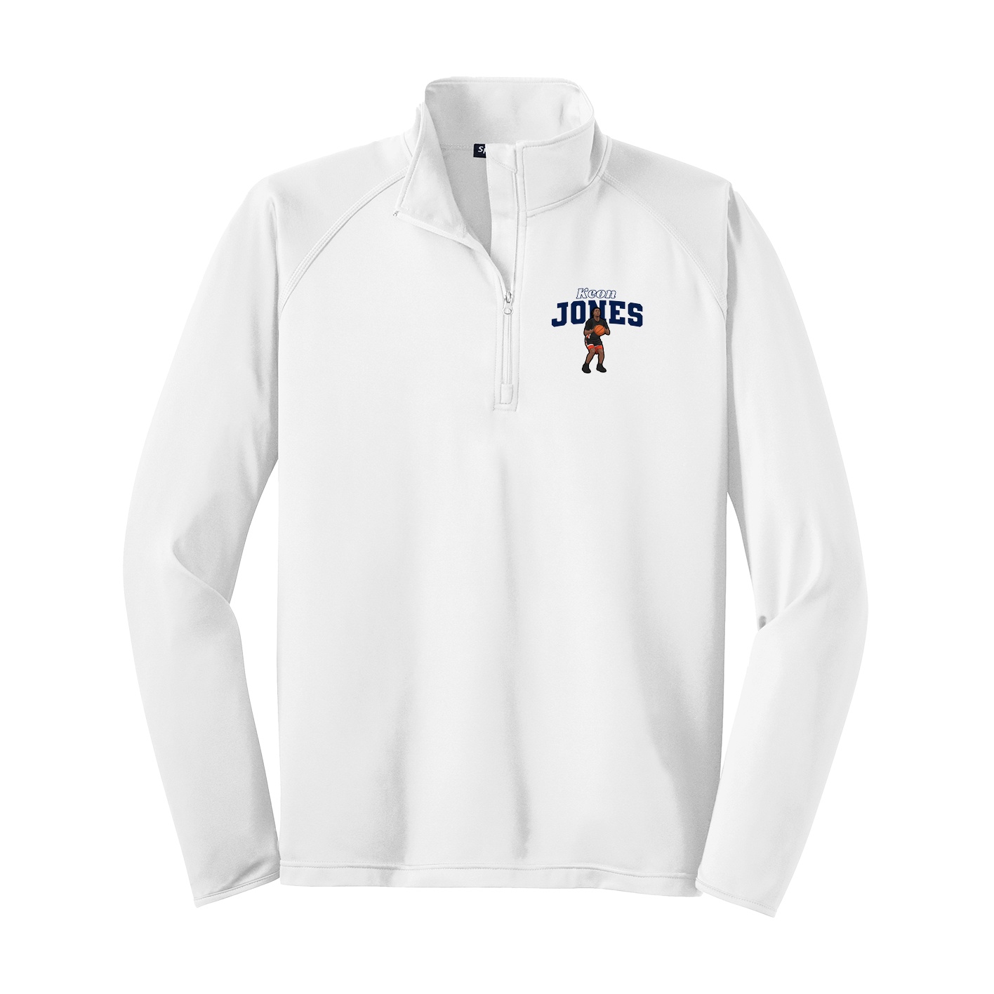 Q-Zip Pullover — Name Arch in White