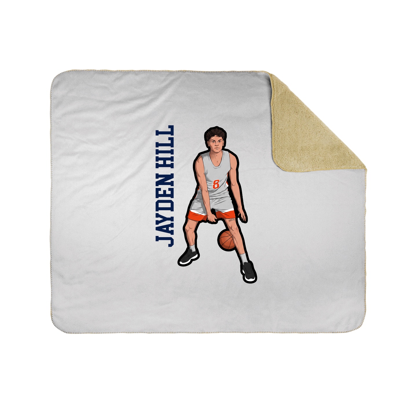 Throw Blanket — Name Vertical in White