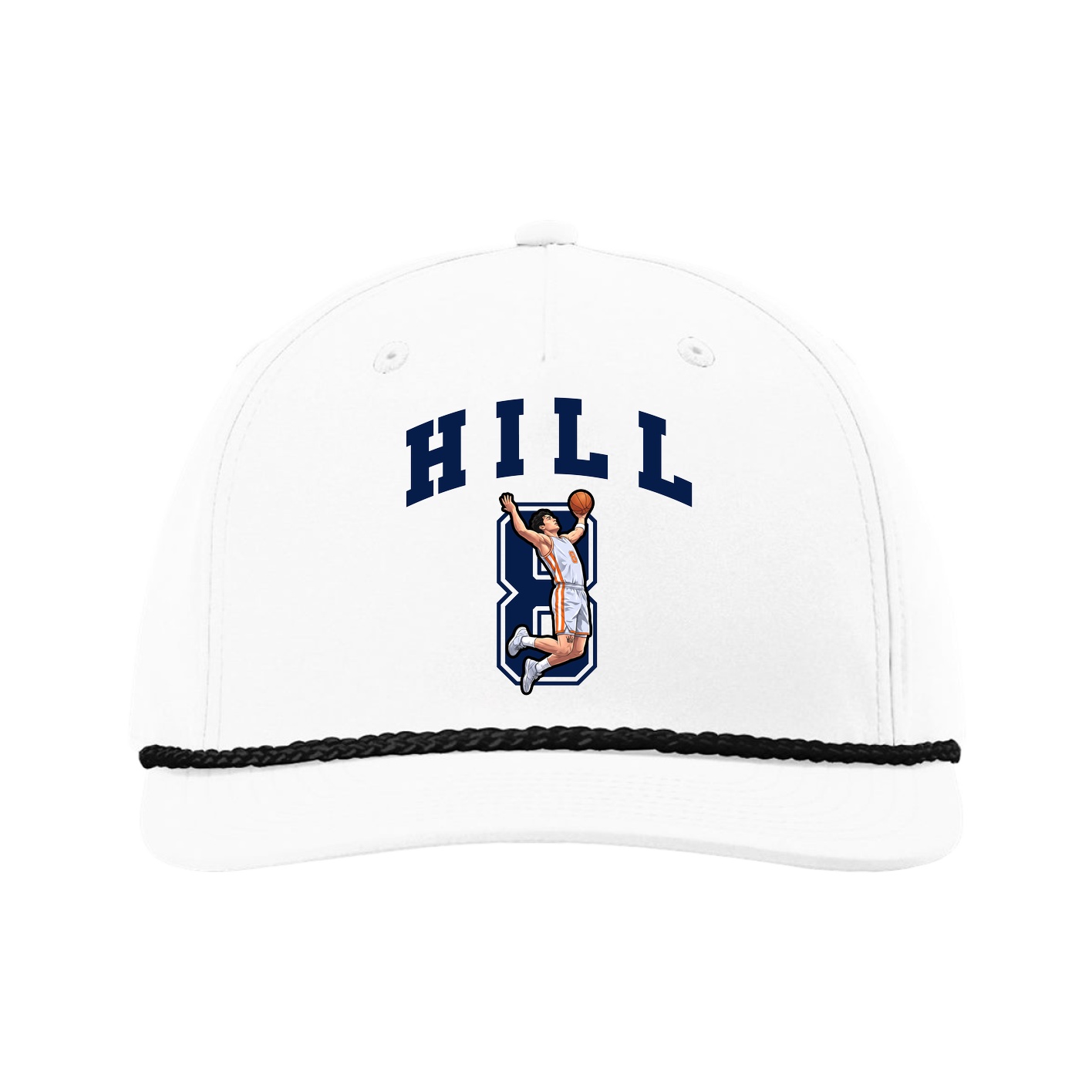 Five-Panel Classic Rope Cap — Number in White
