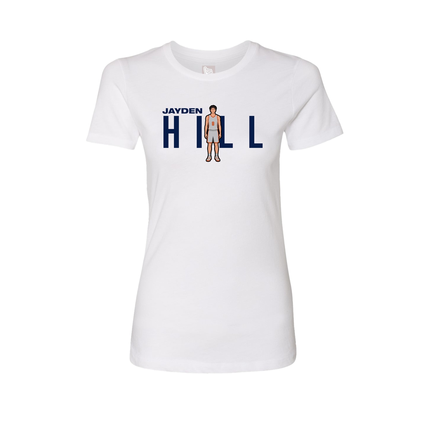 Fitted Women's Tee — Player Name in White