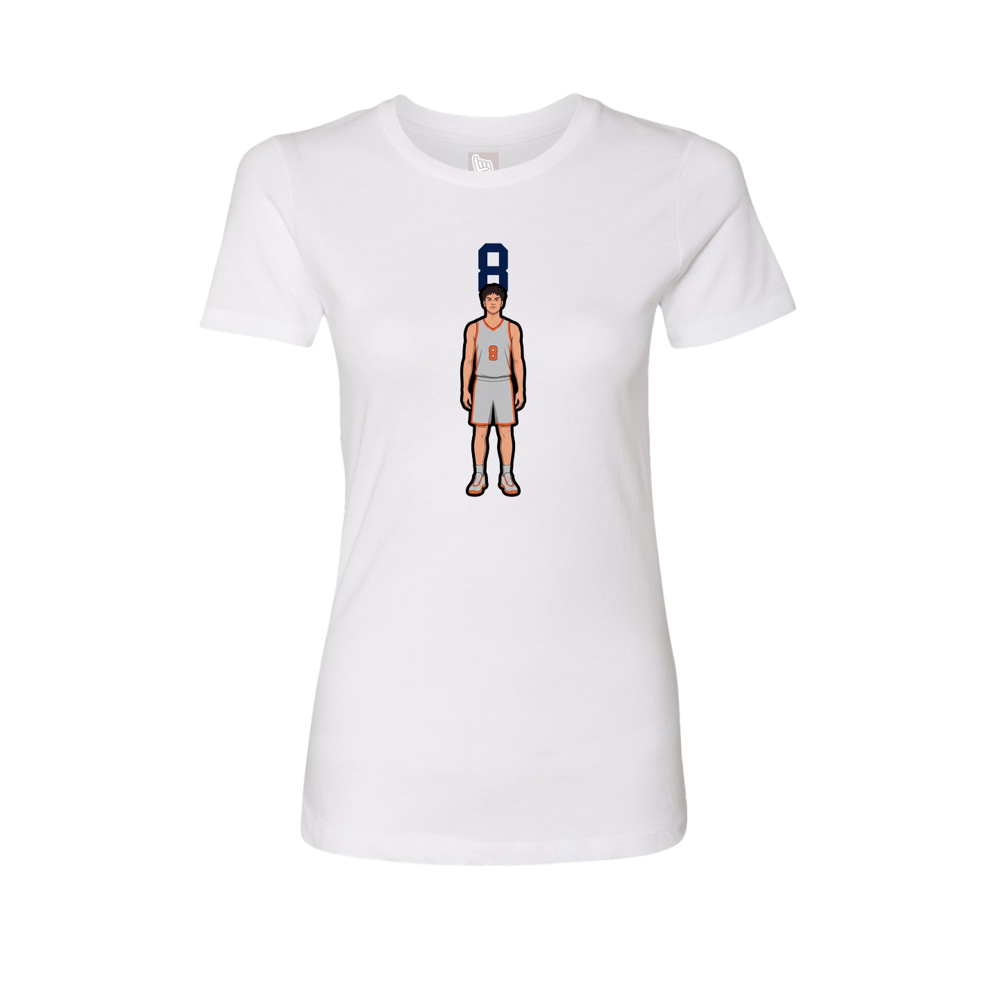 Fitted Women's Tee — Number Top in White