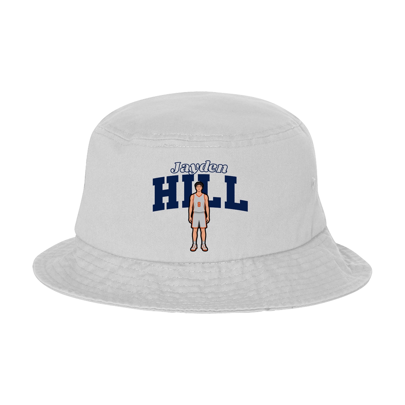 Bucket Cap — Name Arch in White
