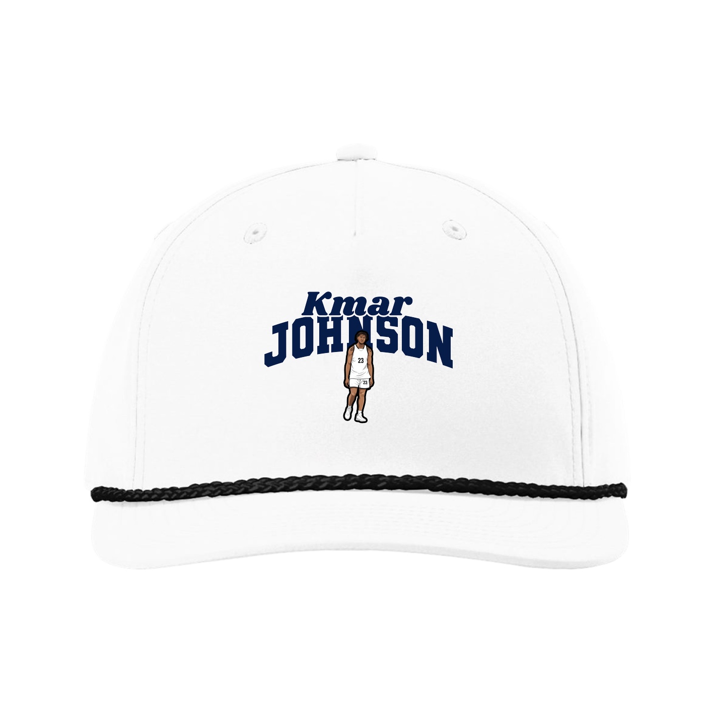 Five-Panel Classic Rope Cap — Signature Arch in White