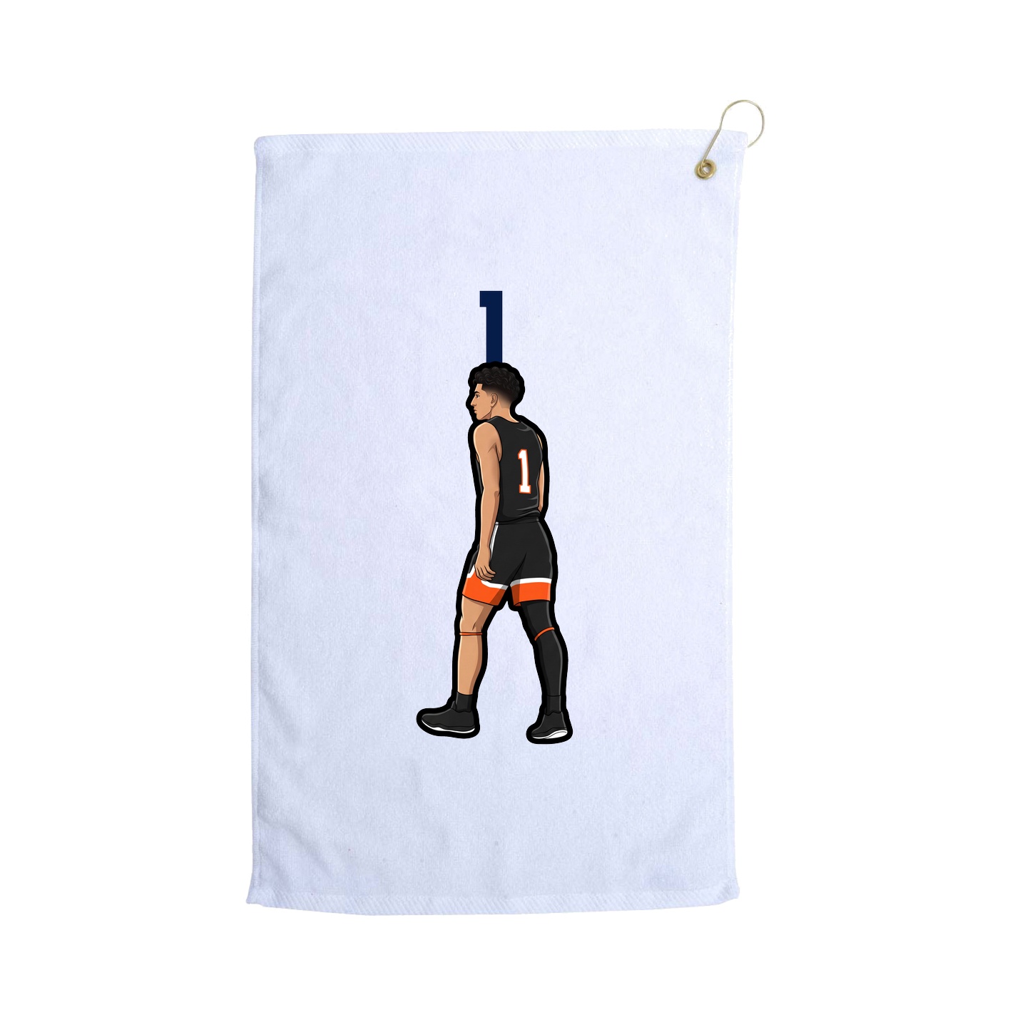 Golf Towel — Number Top in White