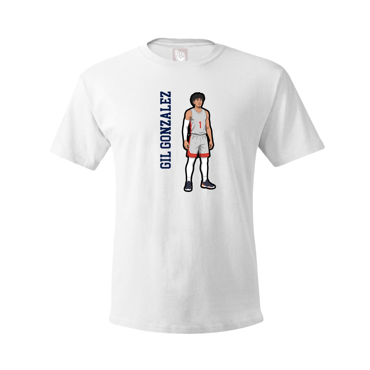 Tee — Name Vertical in White