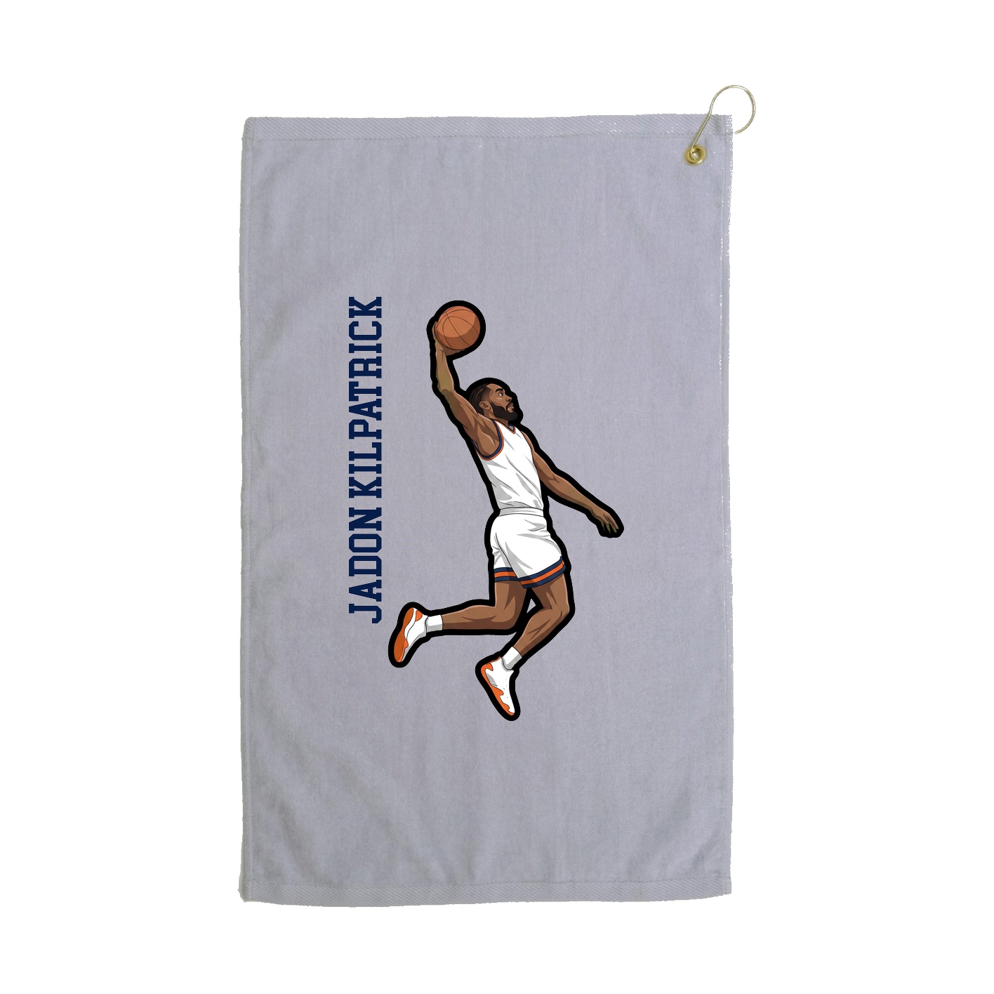 Golf Towel — Name Vertical in Grey