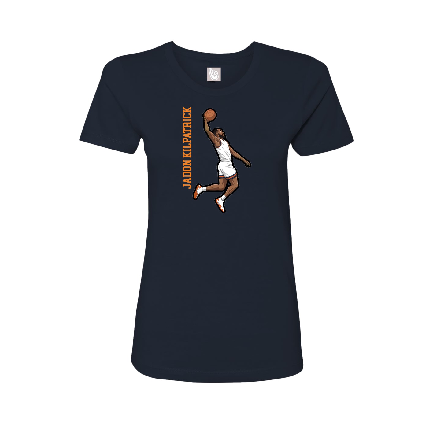 Fitted Women's Tee — Name Vertical in Navy