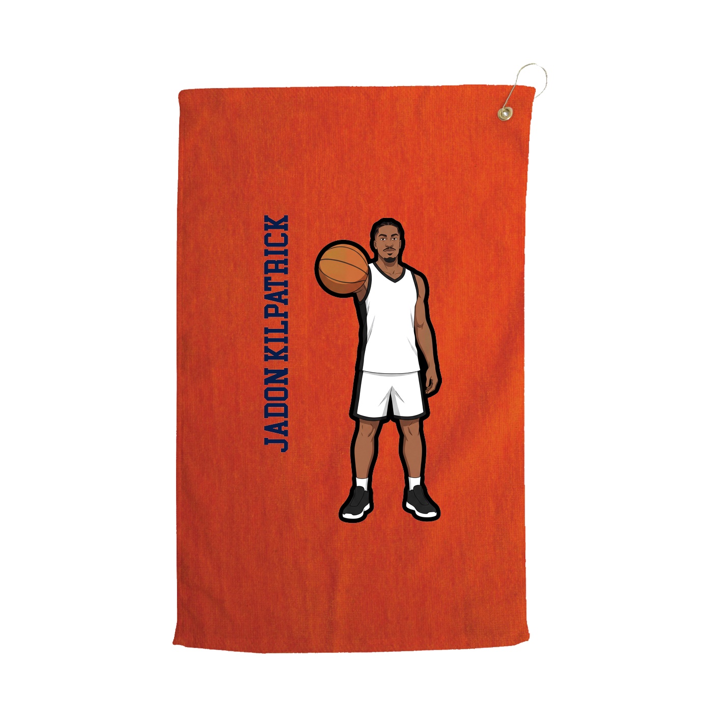 Golf Towel — Name Vertical in Orange