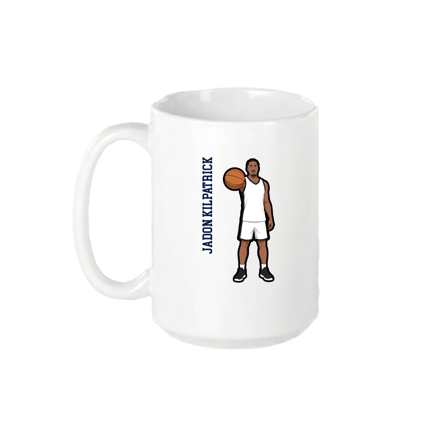 15oz Coffee Mug — Name Vertical in White