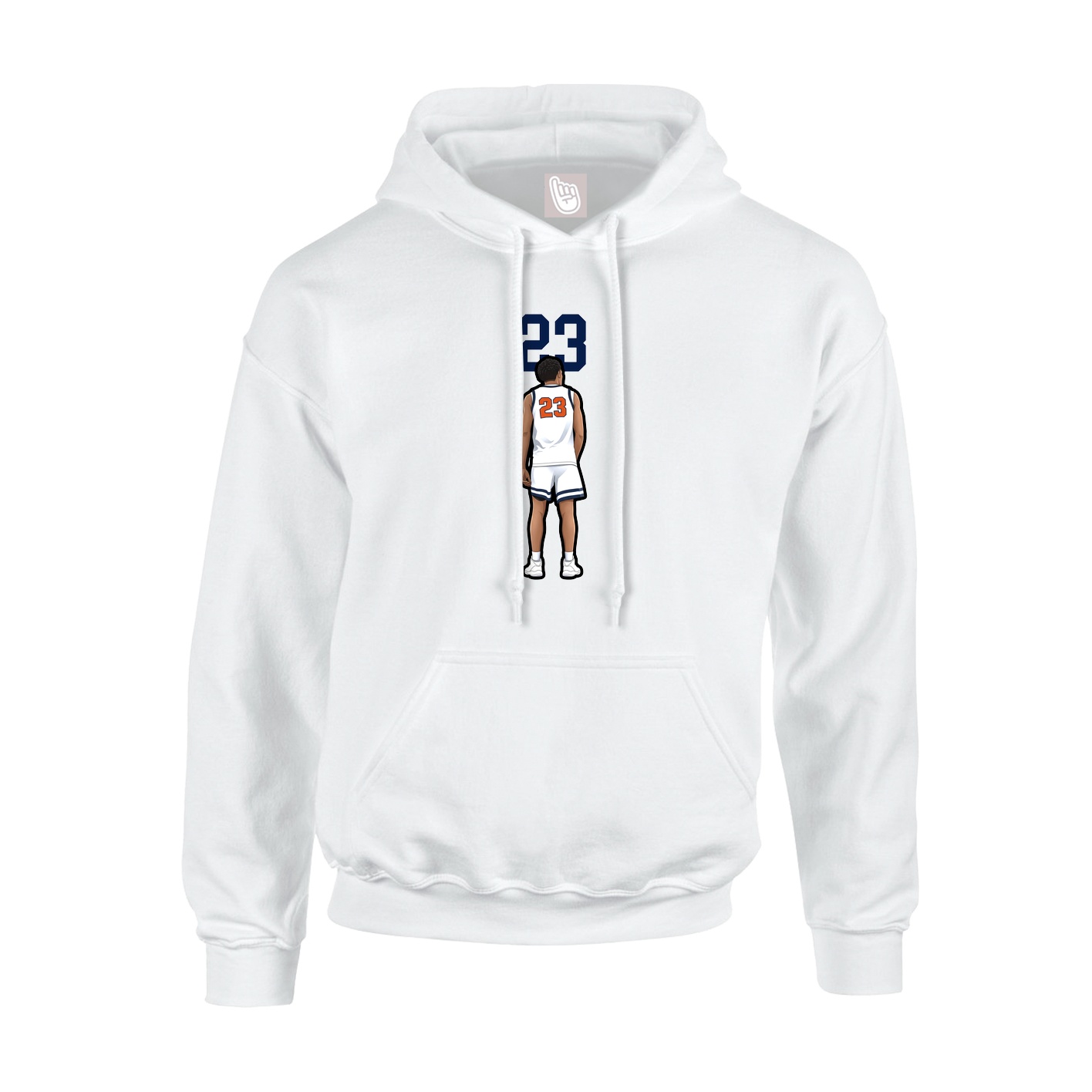 Youth Hoodie — Number Top in White
