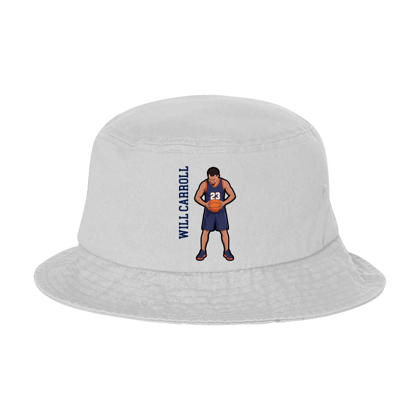 Bucket Cap — Name Vertical in White