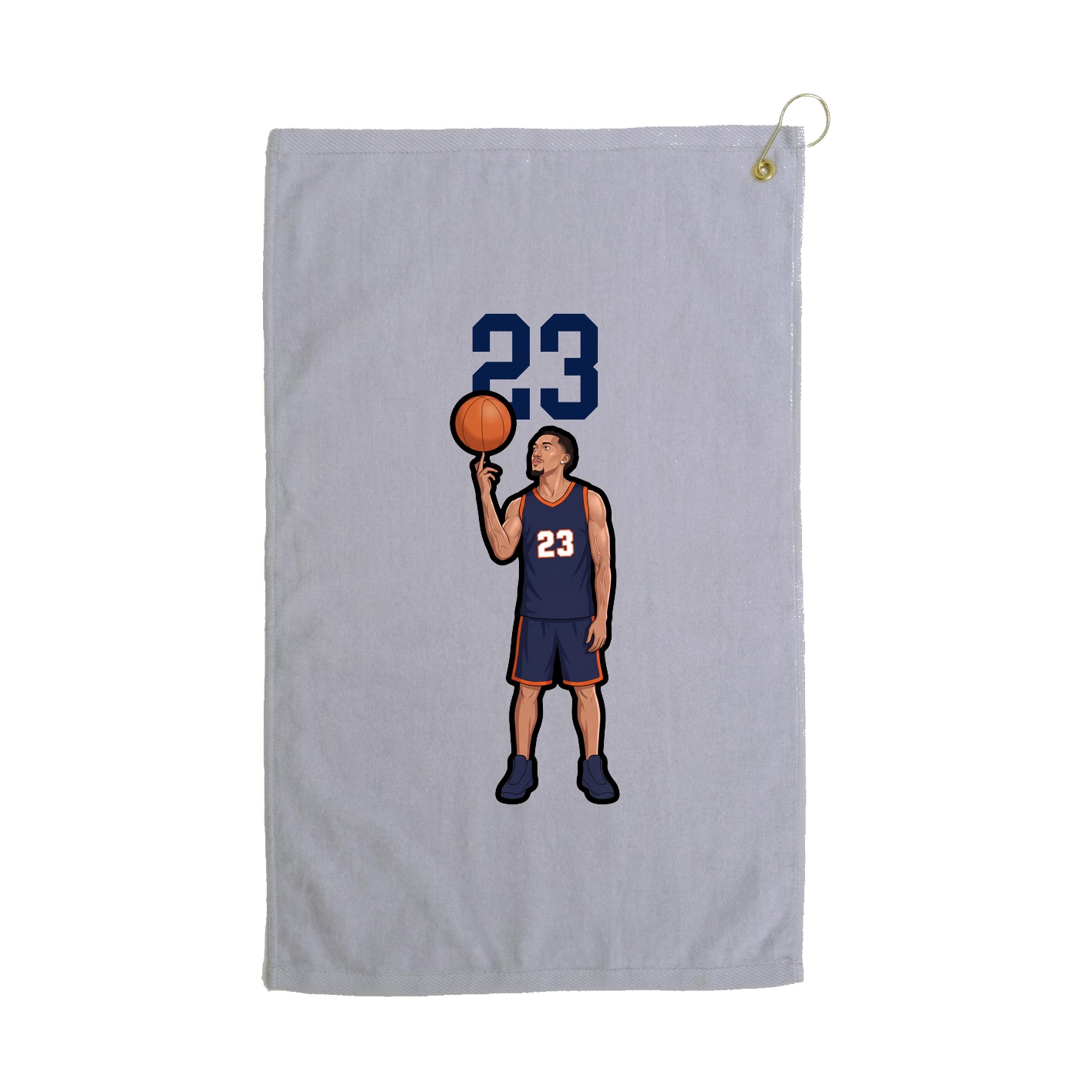 Golf Towel — Number Top in Grey