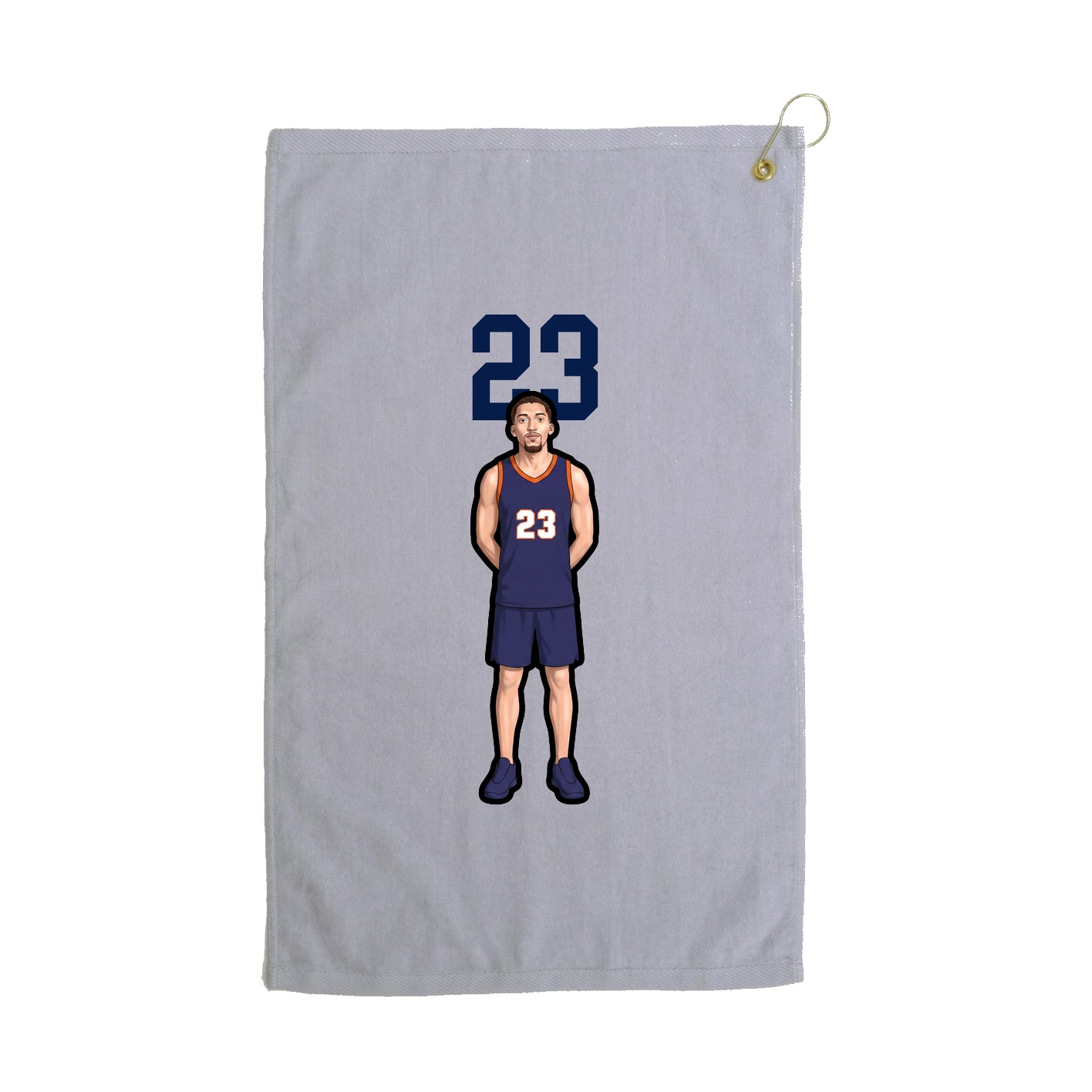 Golf Towel — Number Top in Grey