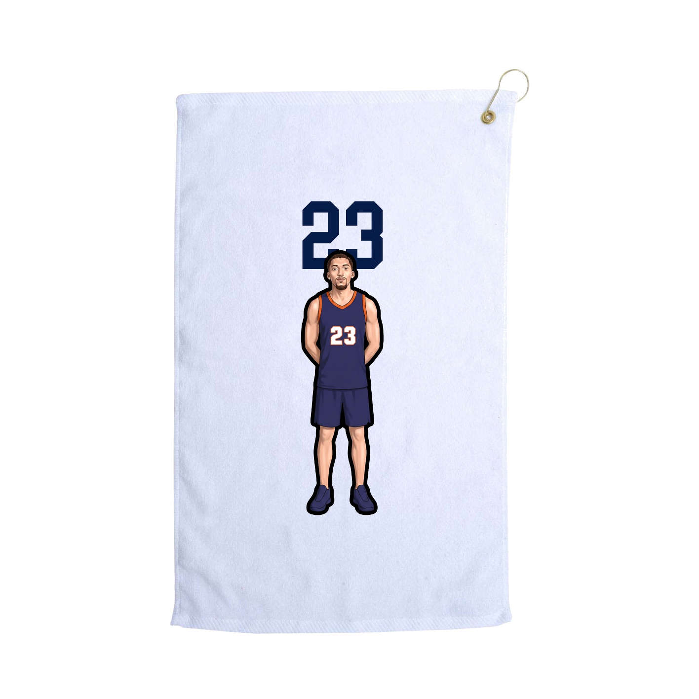 Golf Towel — Number Top in White